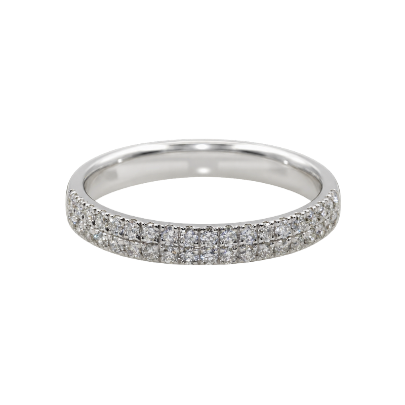 Round Diamond Wedding Band For Women