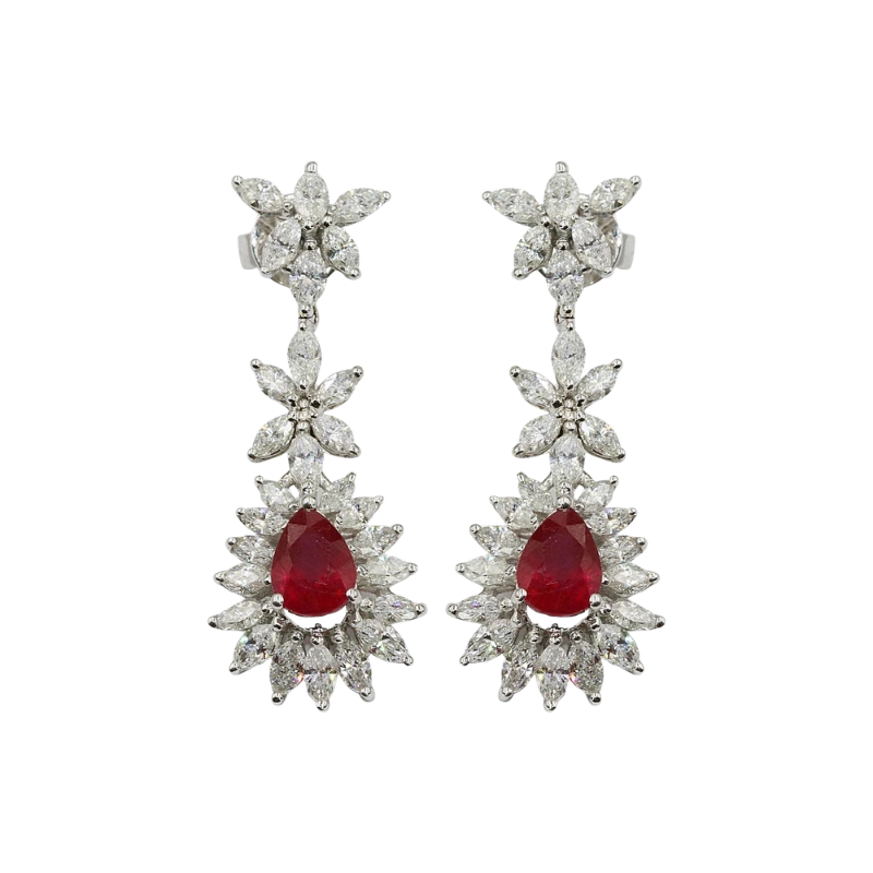 Buy Diamond and Ruby Earrings For Women