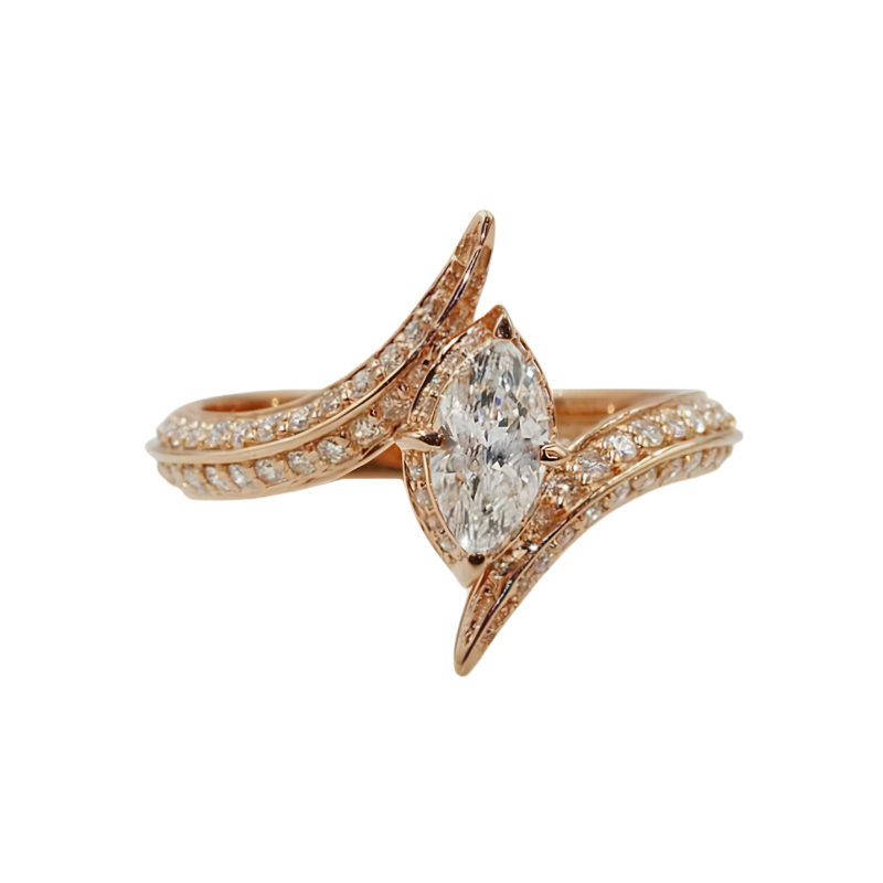 Twisted Marquise Engagement Ring