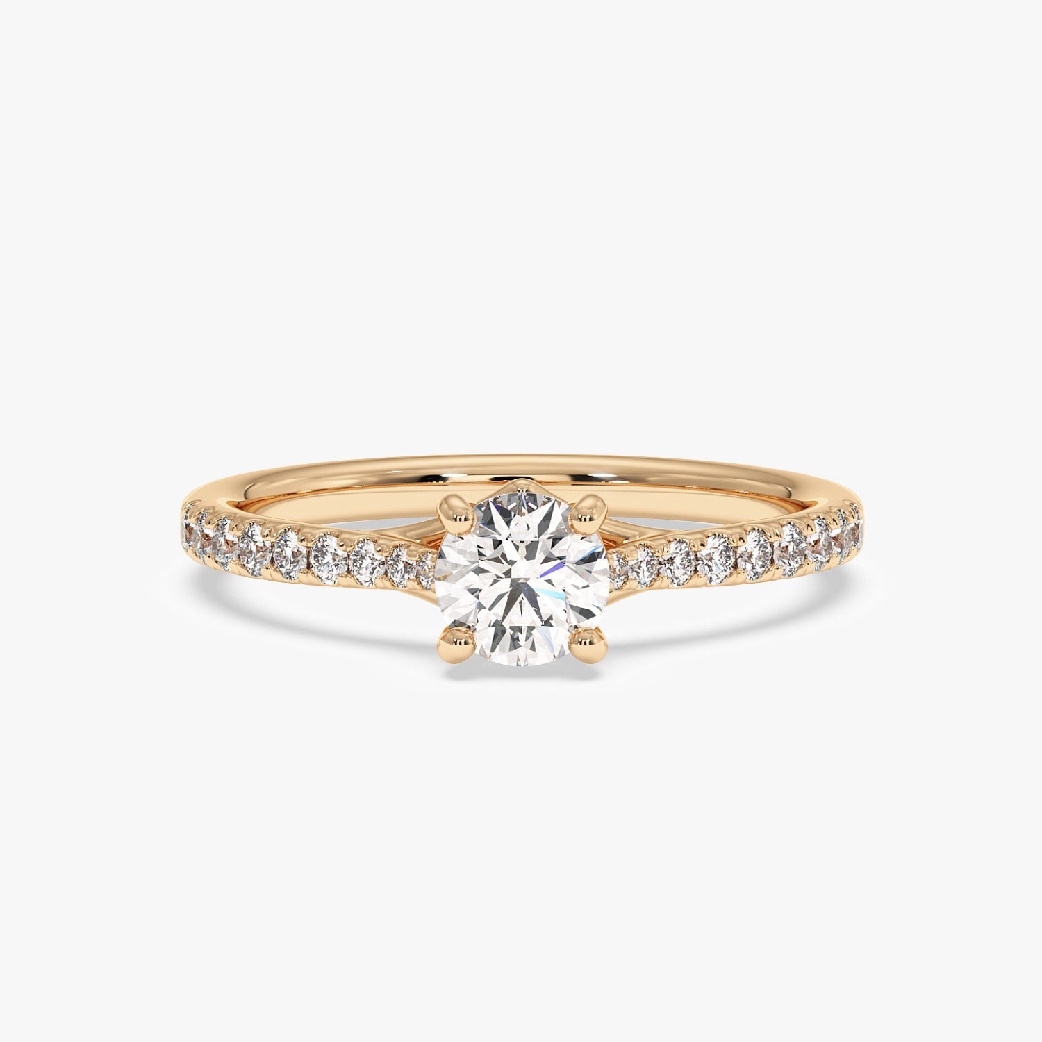 خاتم فالنتينا بافيه مع سوليتير دائري - 1.10 قيراط