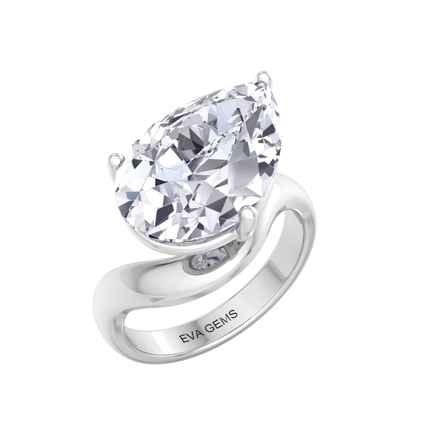 3.5-Carat Pear-Cut Lab-Grown Diamond Solitaire Ring – VS1 Clarity, G Color