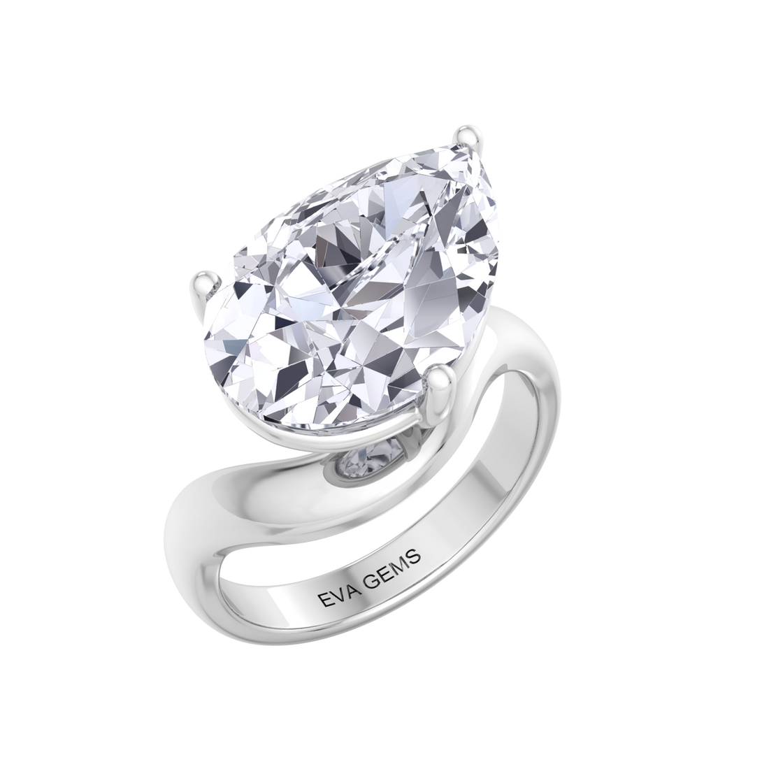 3.5-Carat Pear-Cut Lab-Grown Diamond Solitaire Ring – VS1 Clarity, G Color