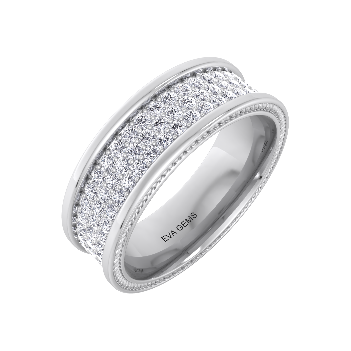 خاتم ألماس مرصع بالكامل من الذهب عيار 18 قيراطًا - EVA GEMS