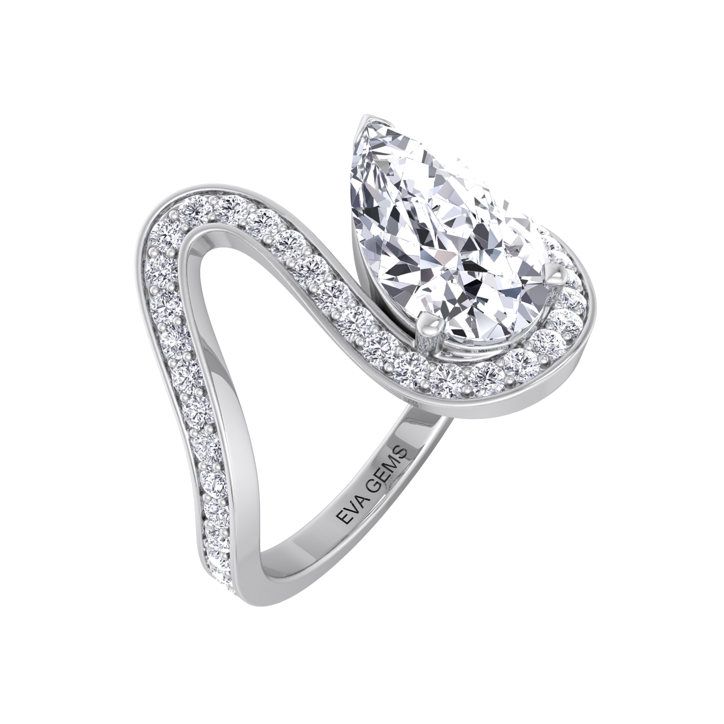 Floating Diamond Trace Pavé Ring - Eva Gems