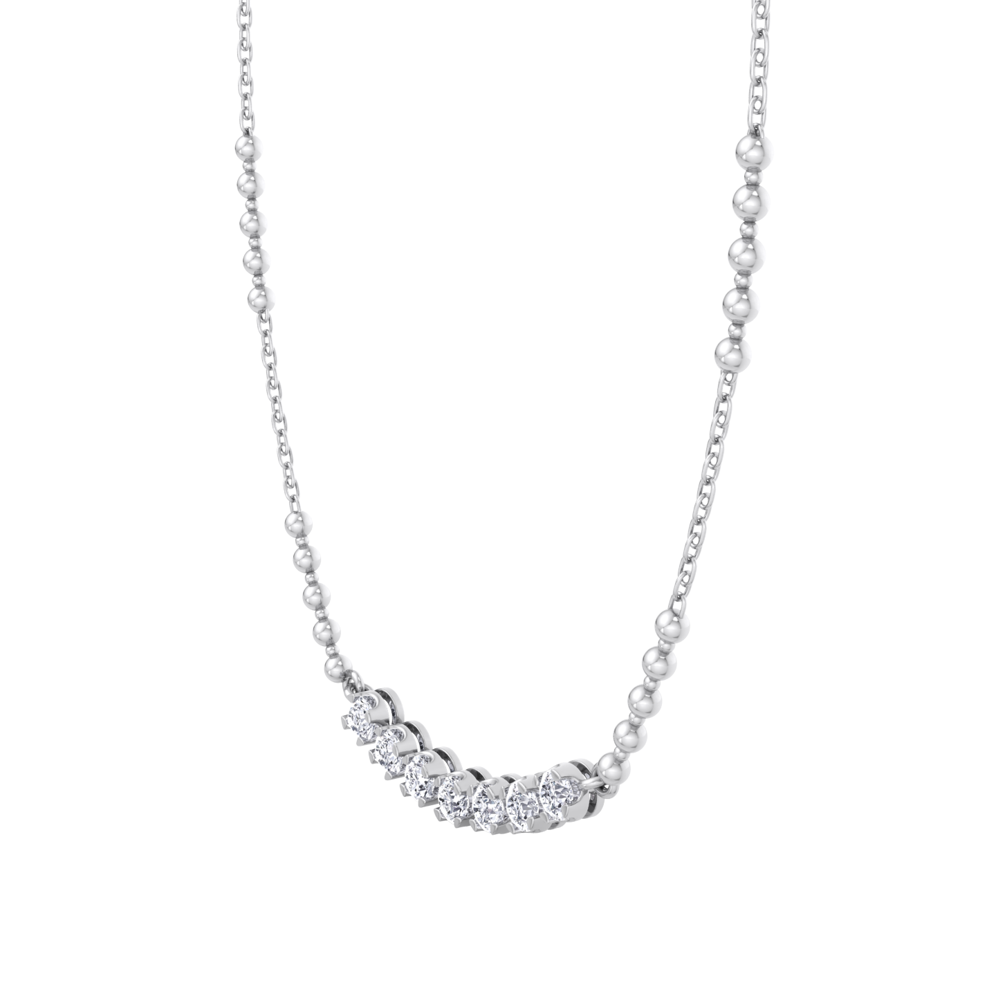 Semi-Tennis Riviera Stacking Diamond Pendant Necklace – EVA GEMS