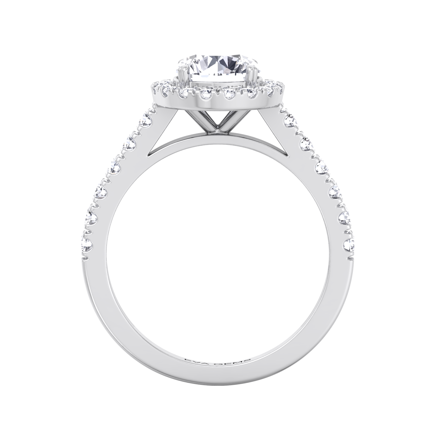 Round Cut Halo Engagement Ring - Eva Gems