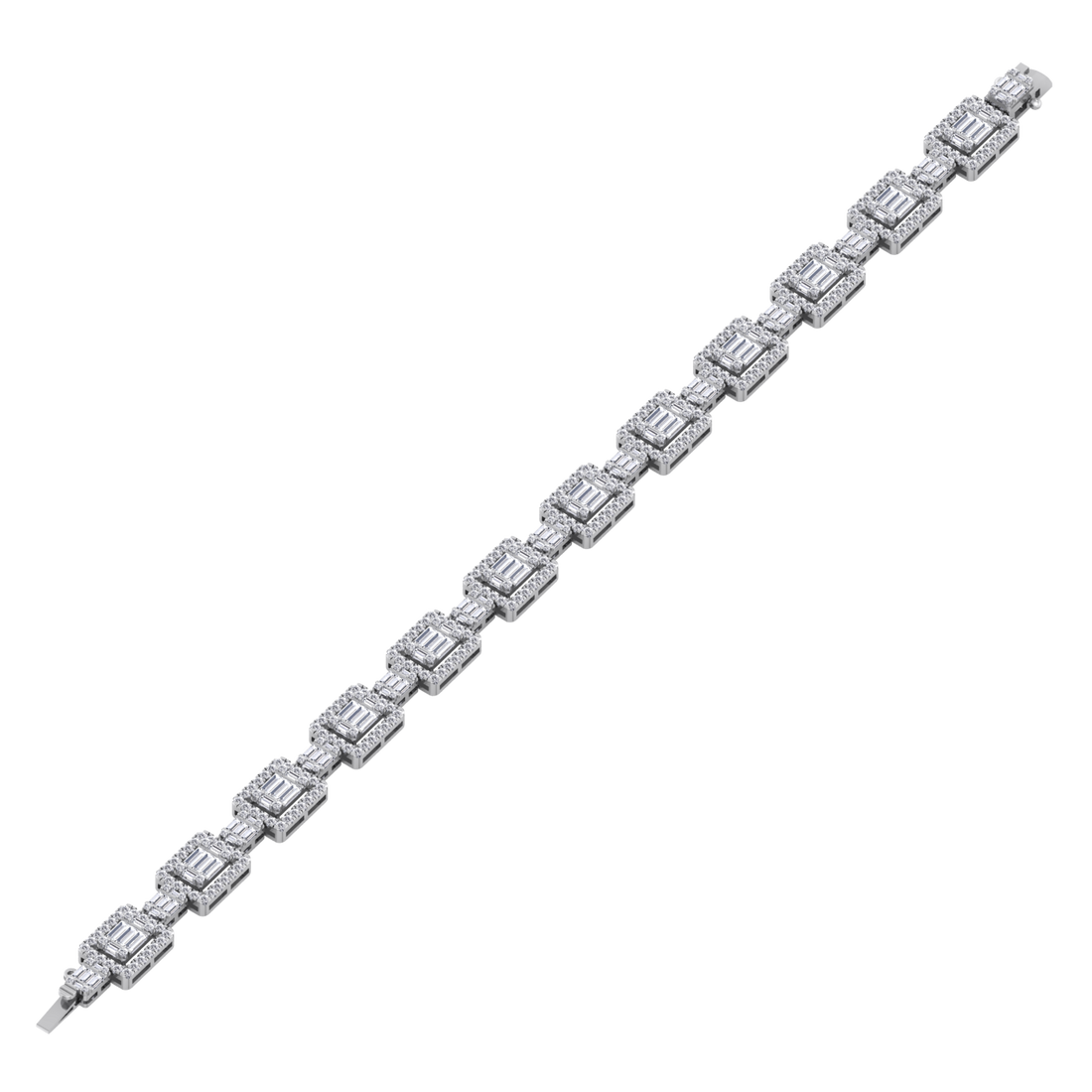 Elegant square baguette diamond bracelet
