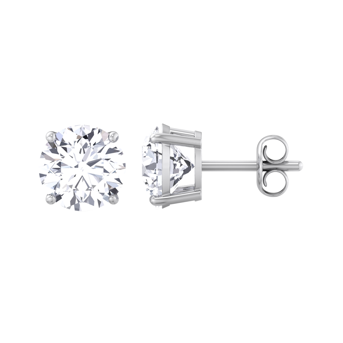 Classic round solitaire earrings with premium diamonds
