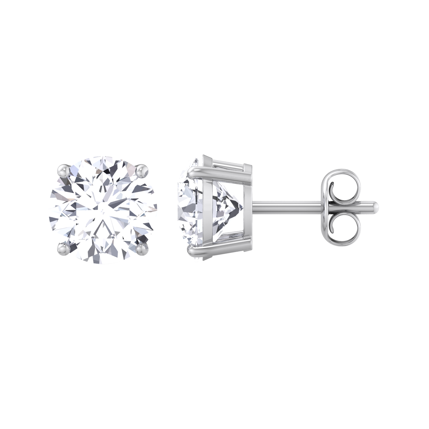 Classic round solitaire earrings with premium diamonds
