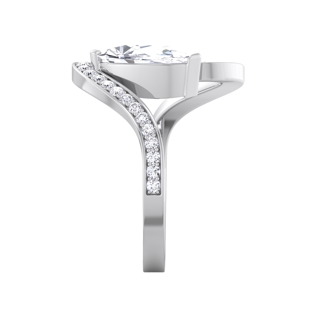 Floating Diamond Trace Pavé Ring - Eva Gems