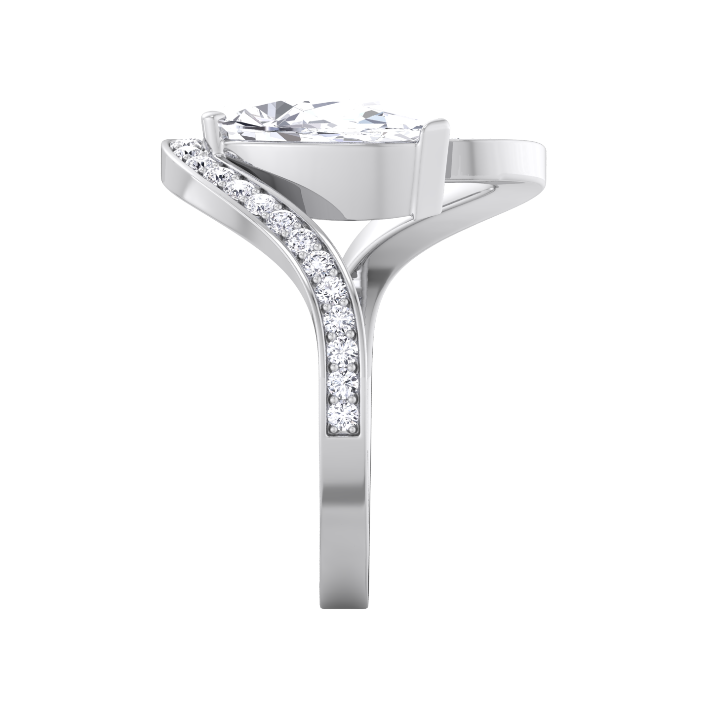 Floating Diamond Trace Pavé Ring - Eva Gems