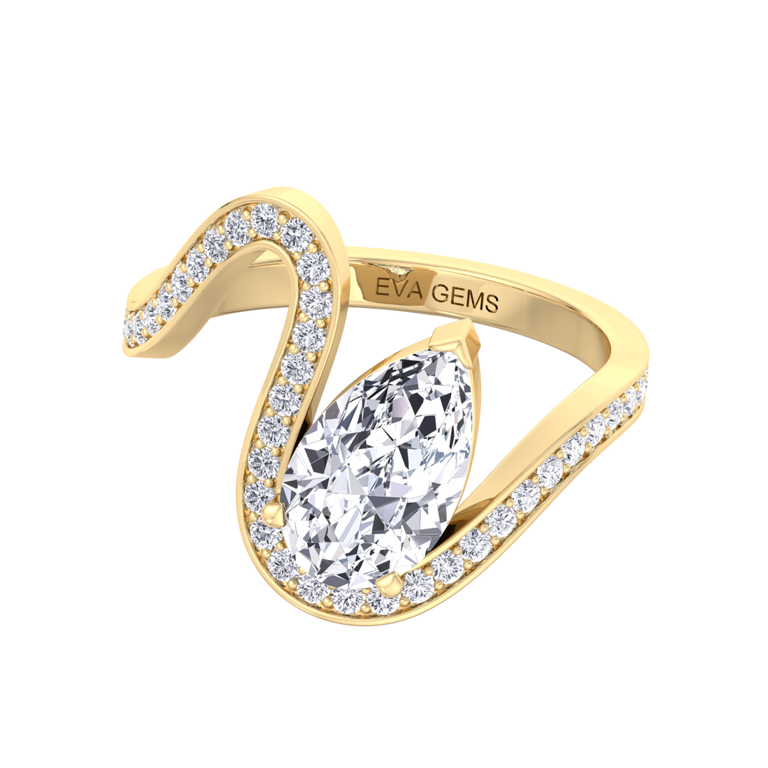 Floating Diamond Trace Pavé Ring - Eva Gems