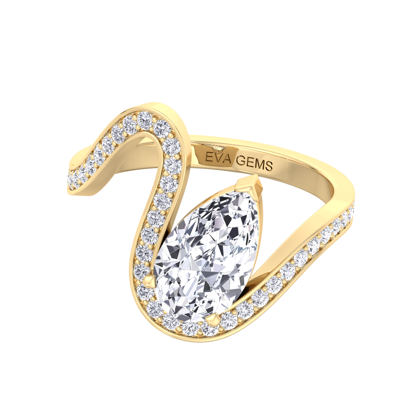 Floating Diamond Trace Pavé Ring - Eva Gems