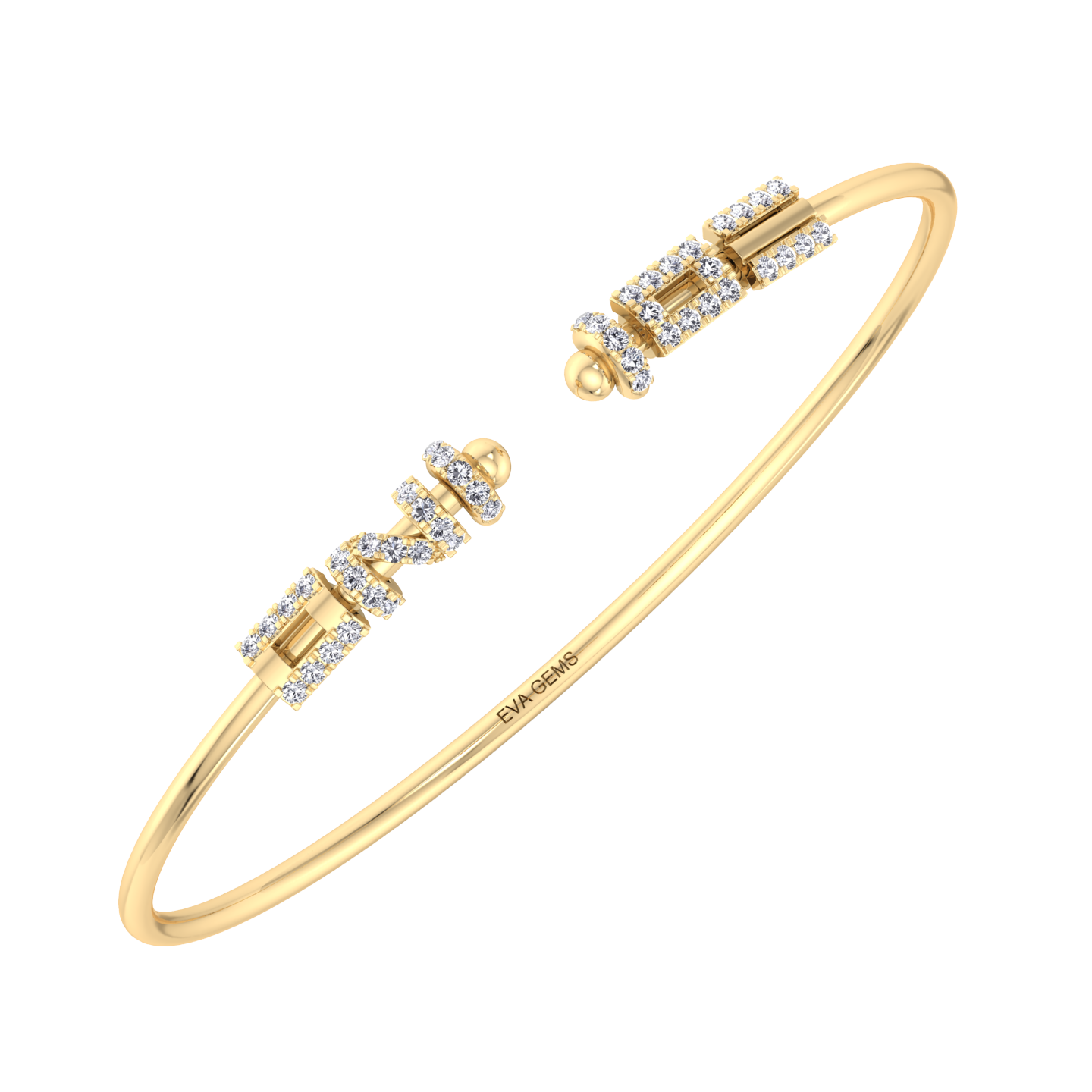 Delicate 18k Gold Cotillons Bangle - EVA GEMS