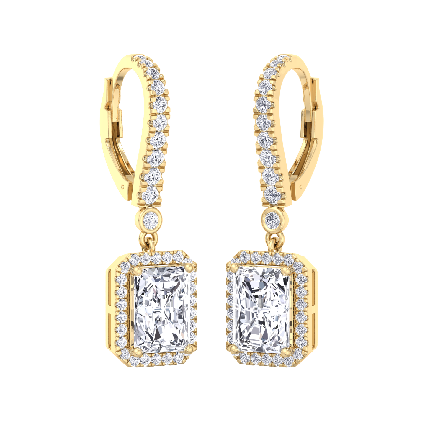 Elegant halo hoop earrings with lab-grown diamonds
