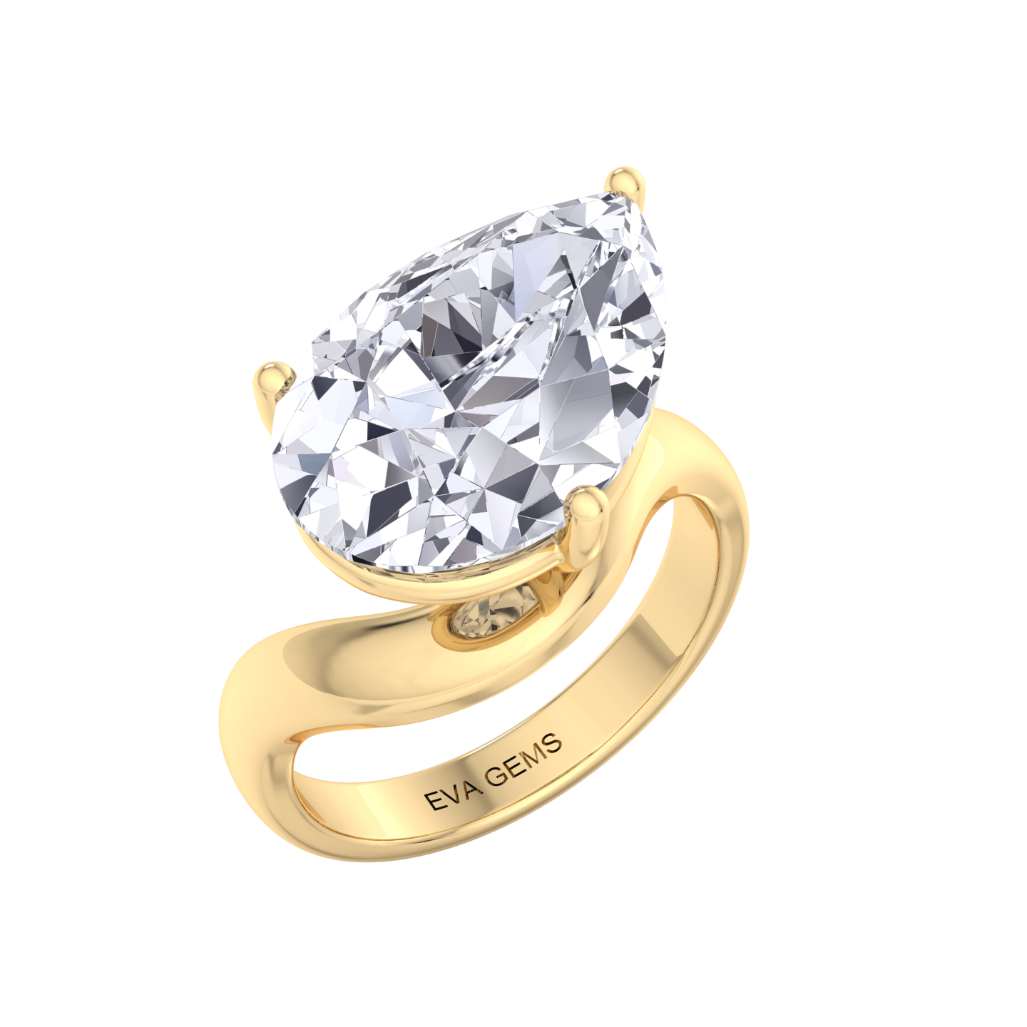 3.5-Carat Pear-Cut Lab-Grown Diamond Solitaire Ring – VS1 Clarity, G Color