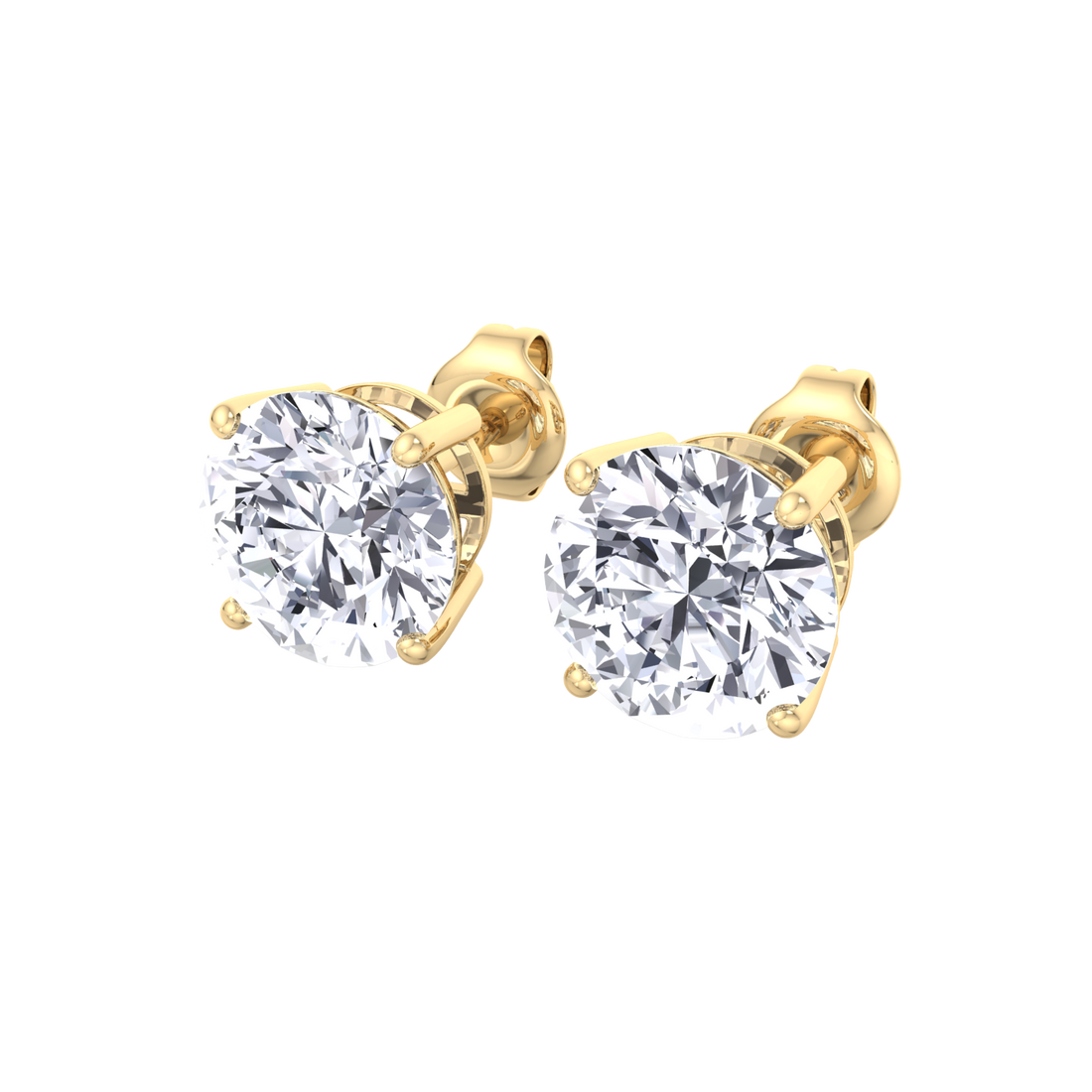 Round solitaire diamond earrings inspired by Tiffany
