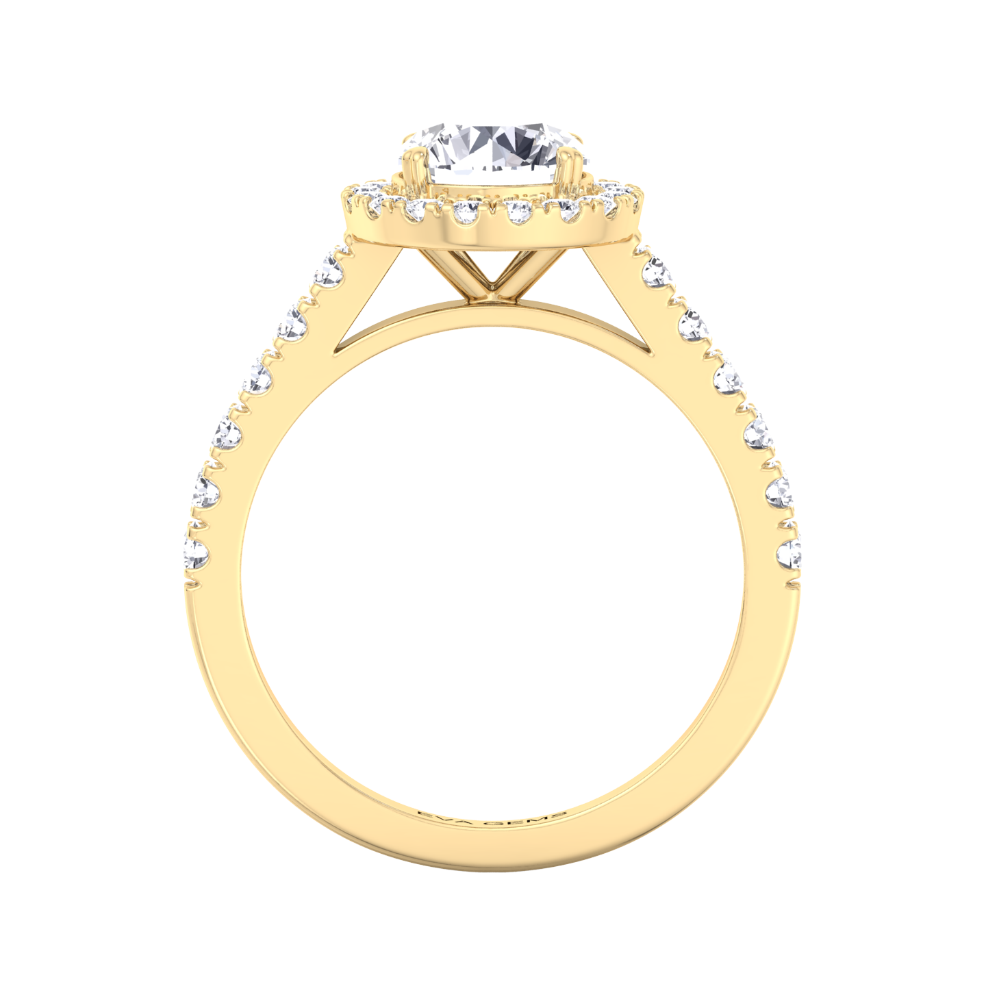 Round Cut Halo Engagement Ring - Eva Gems