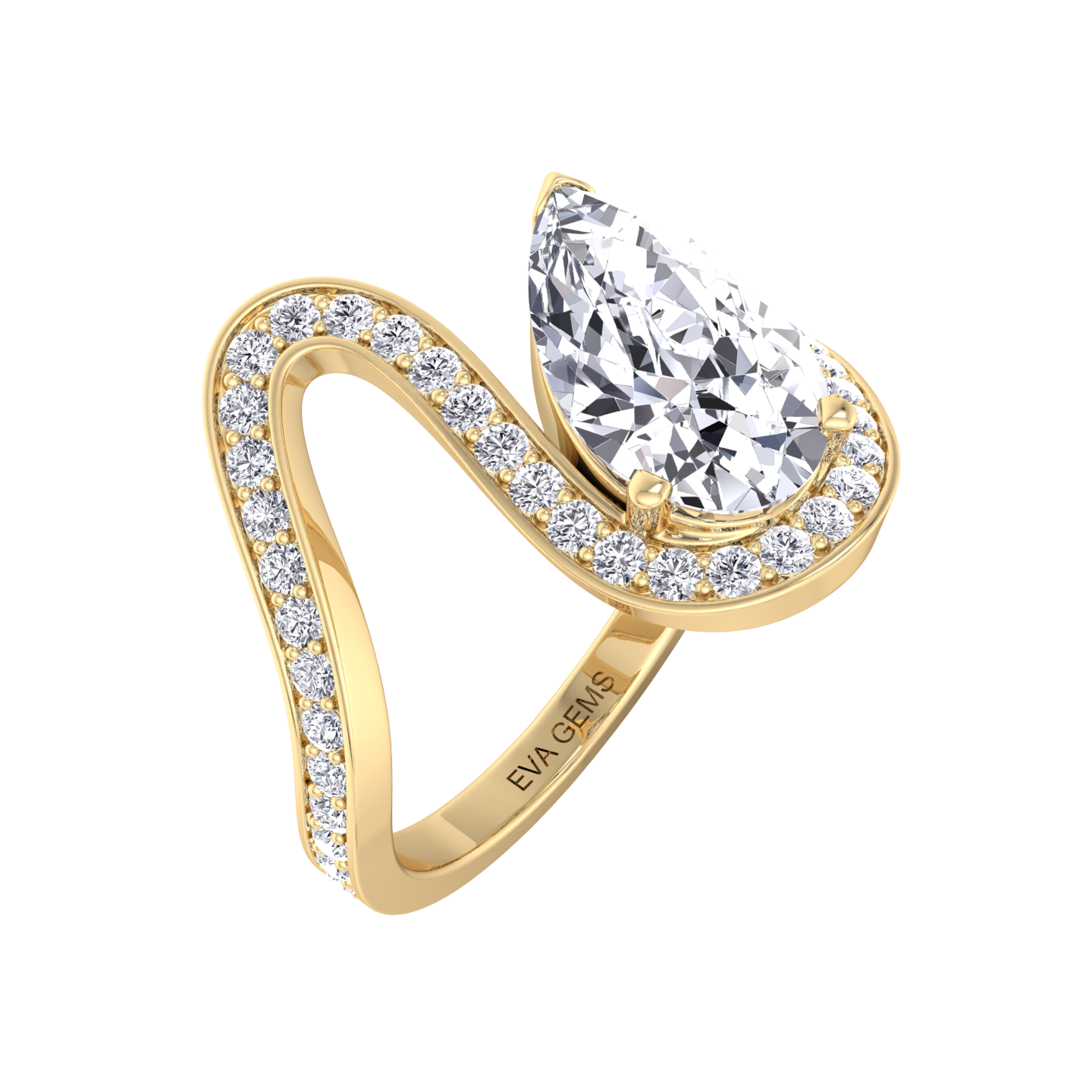 Floating Diamond Trace Pavé Ring - Eva Gems
