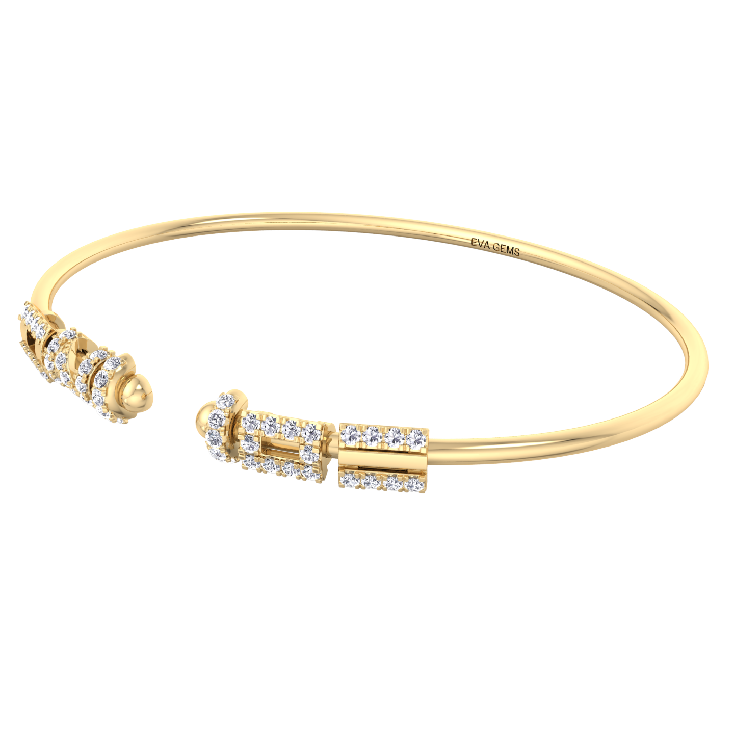 Delicate 18k Gold Cotillons Bangle - EVA GEMS
