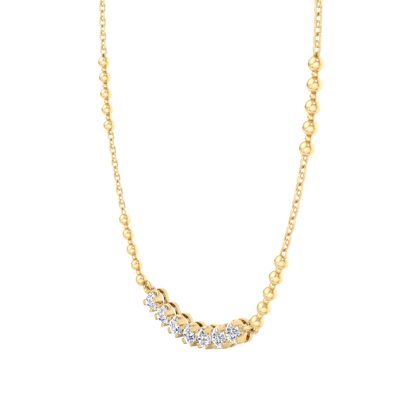 Semi-Tennis Riviera Stacking Diamond Pendant Necklace – EVA GEMS