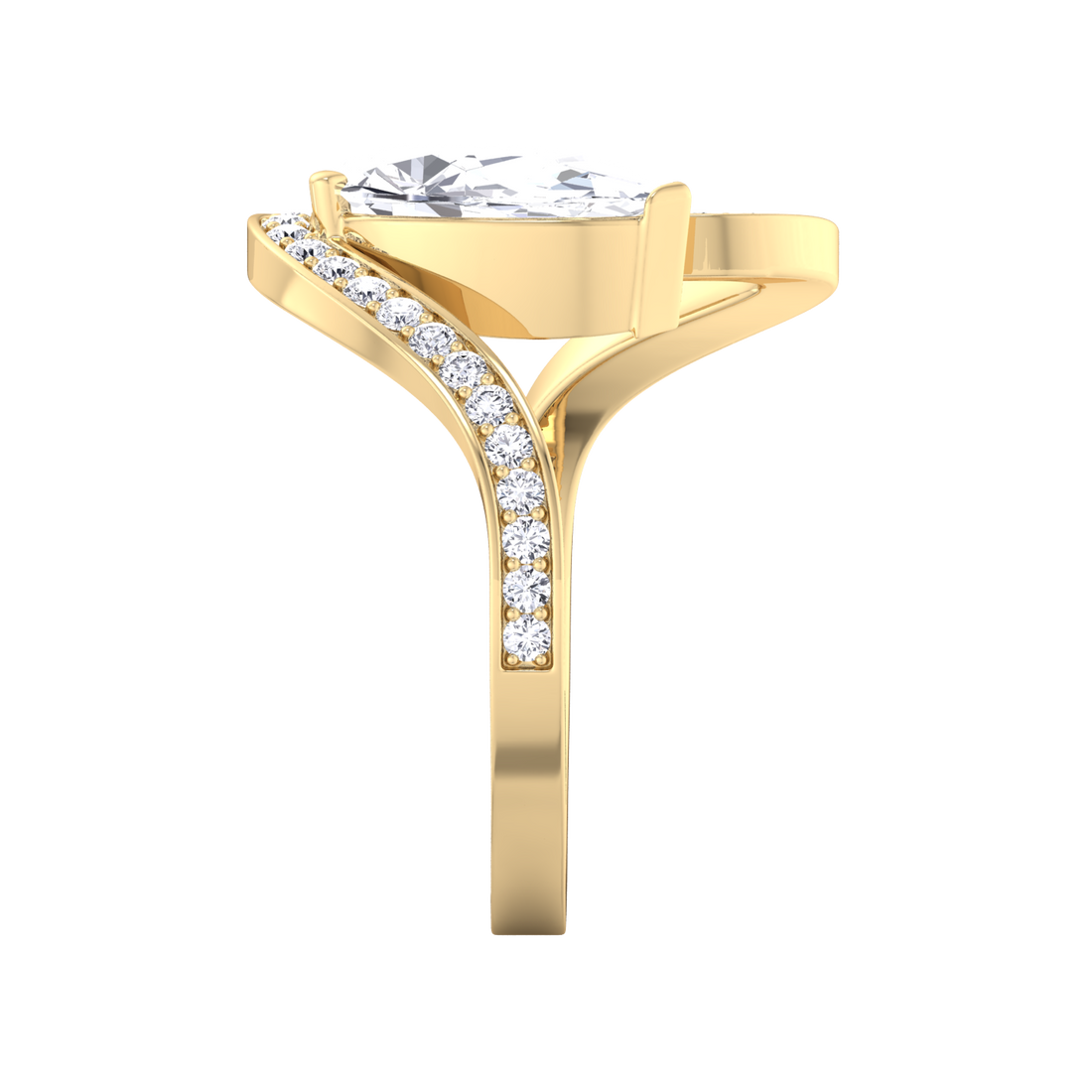 Floating Diamond Trace Pavé Ring - Eva Gems