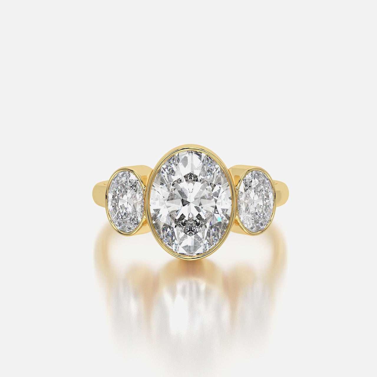 Modern Mosaic: 3.25 ct Oval Lab-Grown Diamond Ring in 18K Gold