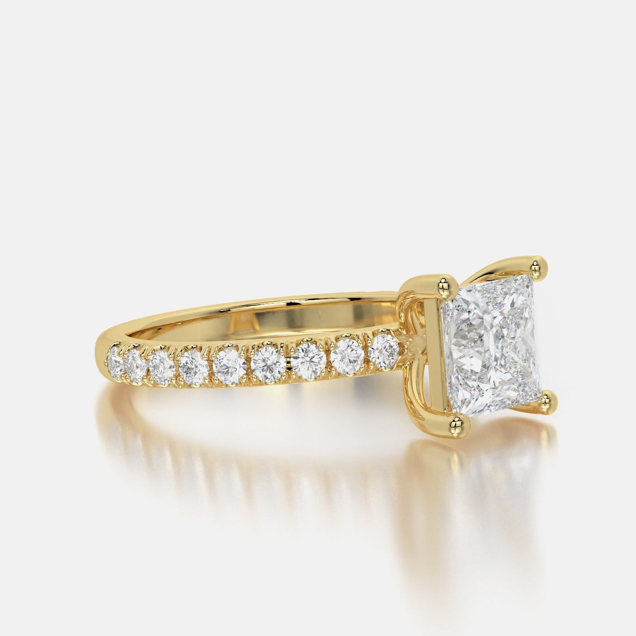 Princess Perfection: 1.85 ct Lab-Grown Solitaire Diamond Ring in 18K Gold