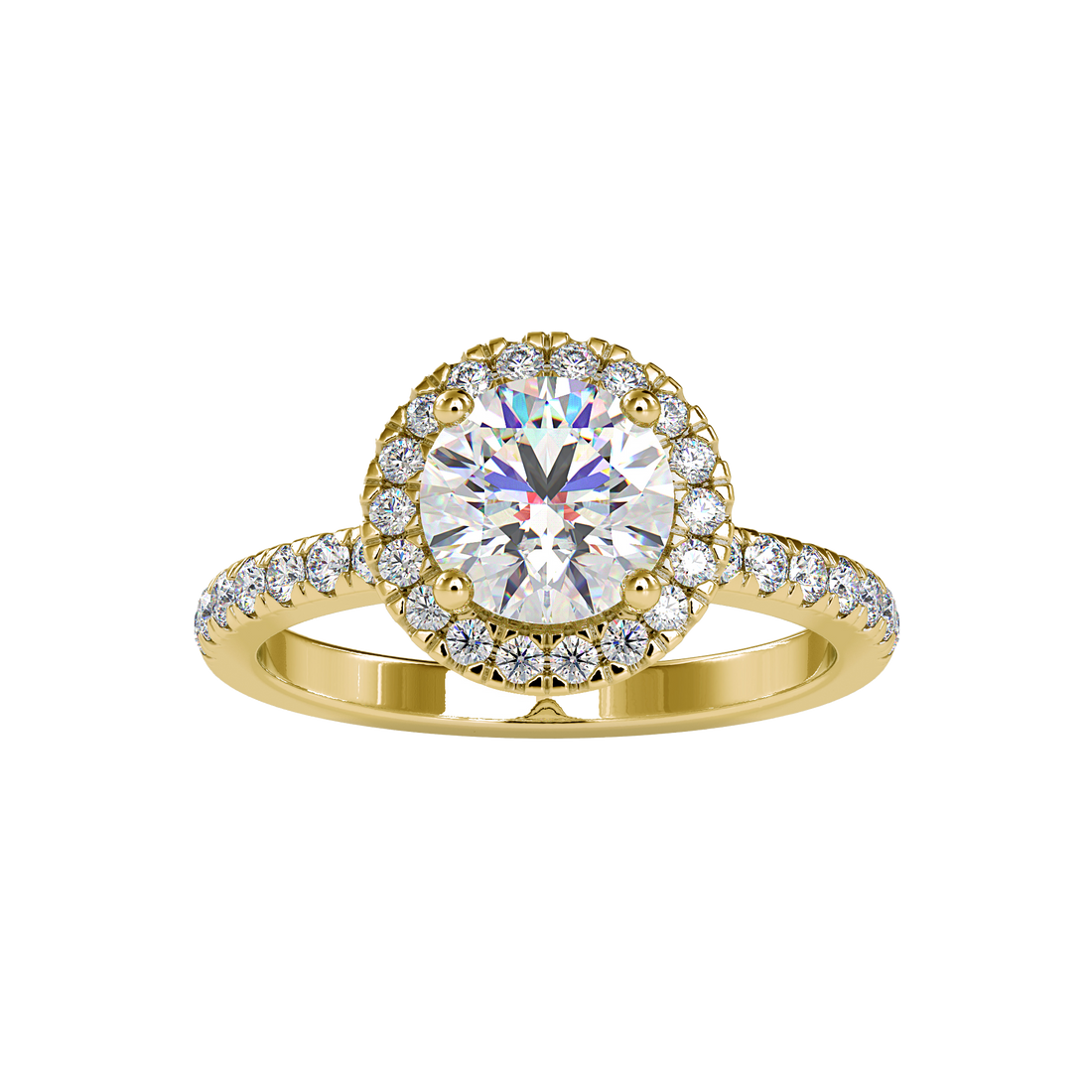 Buy Classic Solitaire Halo Ring | Eva-Gems