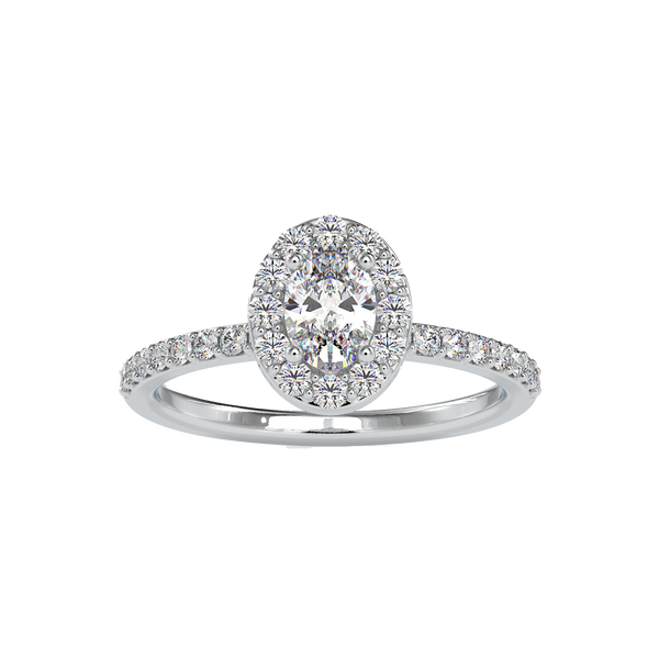 Oval Halo Engagement Ring For Women