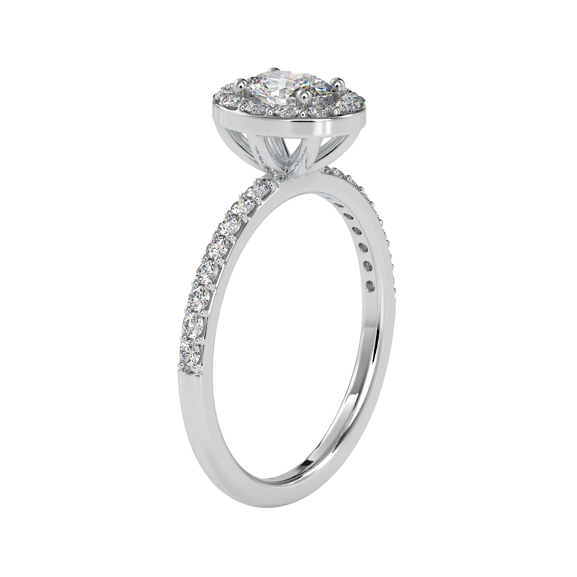 Oval Halo Engagement Ring For Women