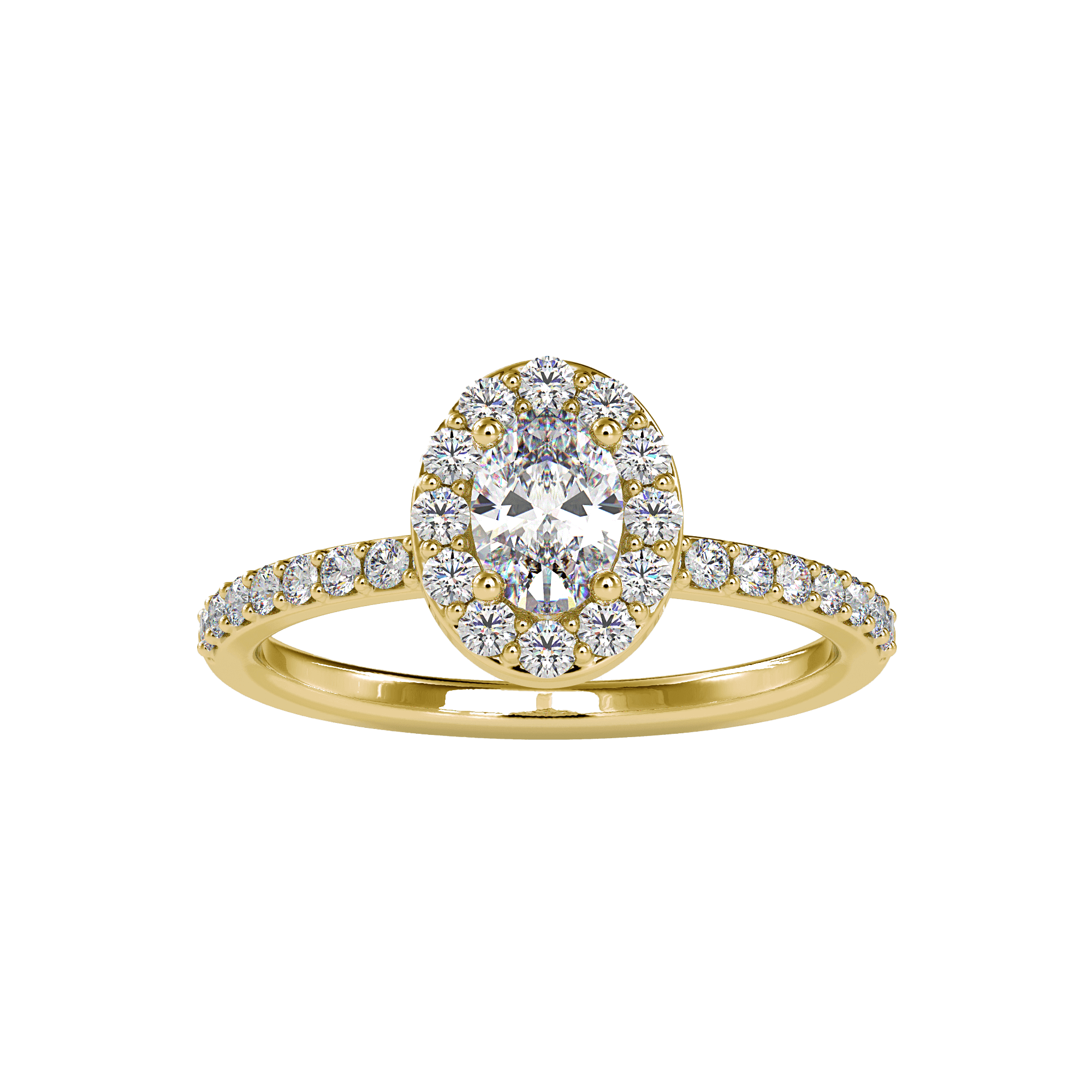 Кольцо для помолвки Oval Halo для женщин