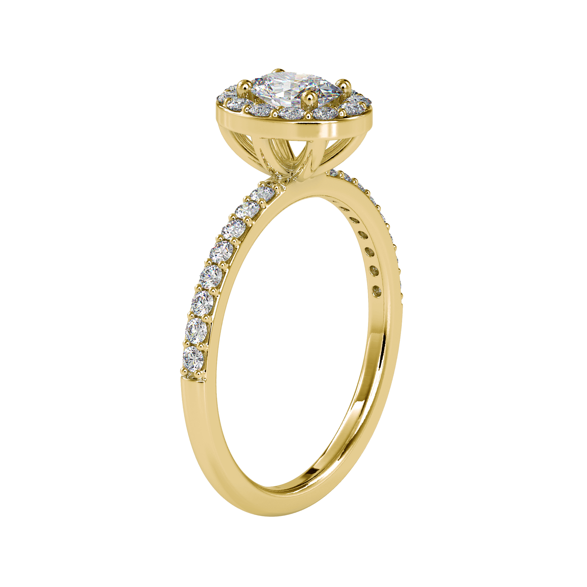 Кольцо для помолвки Oval Halo для женщин