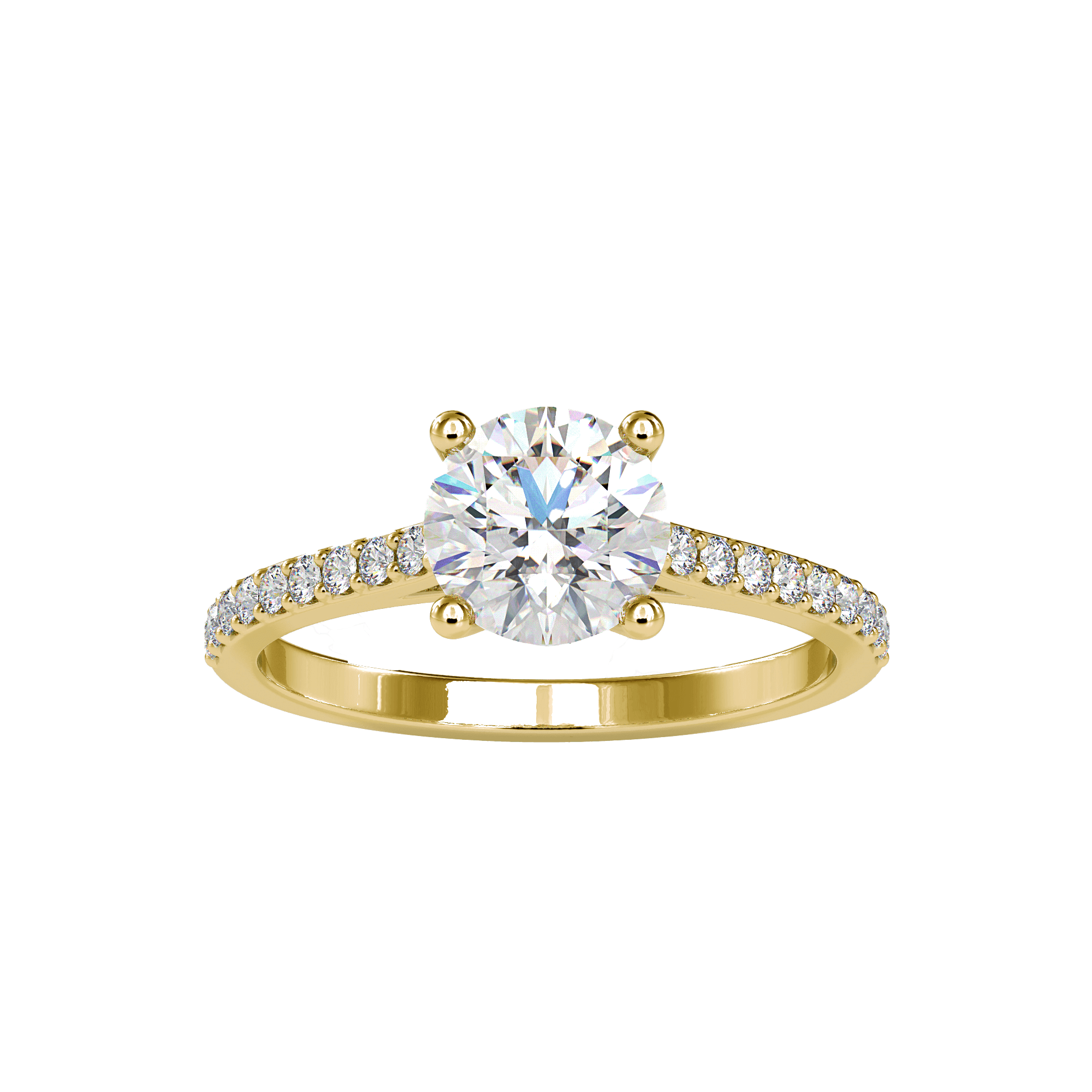 Кольцо с одним рядом бриллиантов