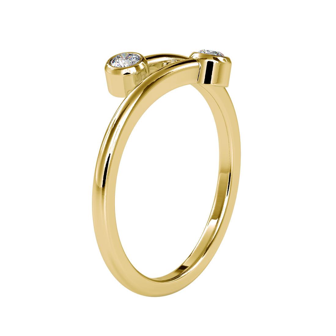 Twisted Bezel Setting Diamond Ring