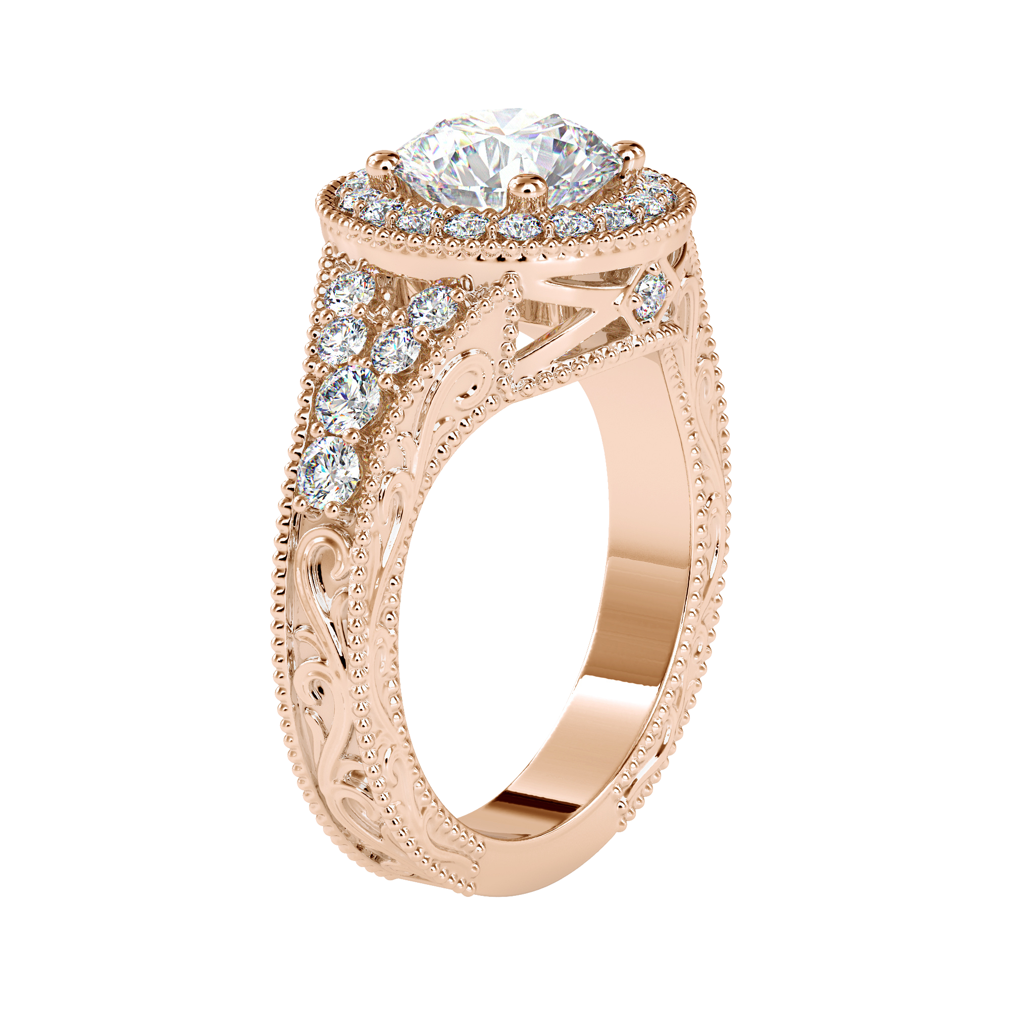 Graceful Calligraphy Solitaire Ring | Eva-Gems
