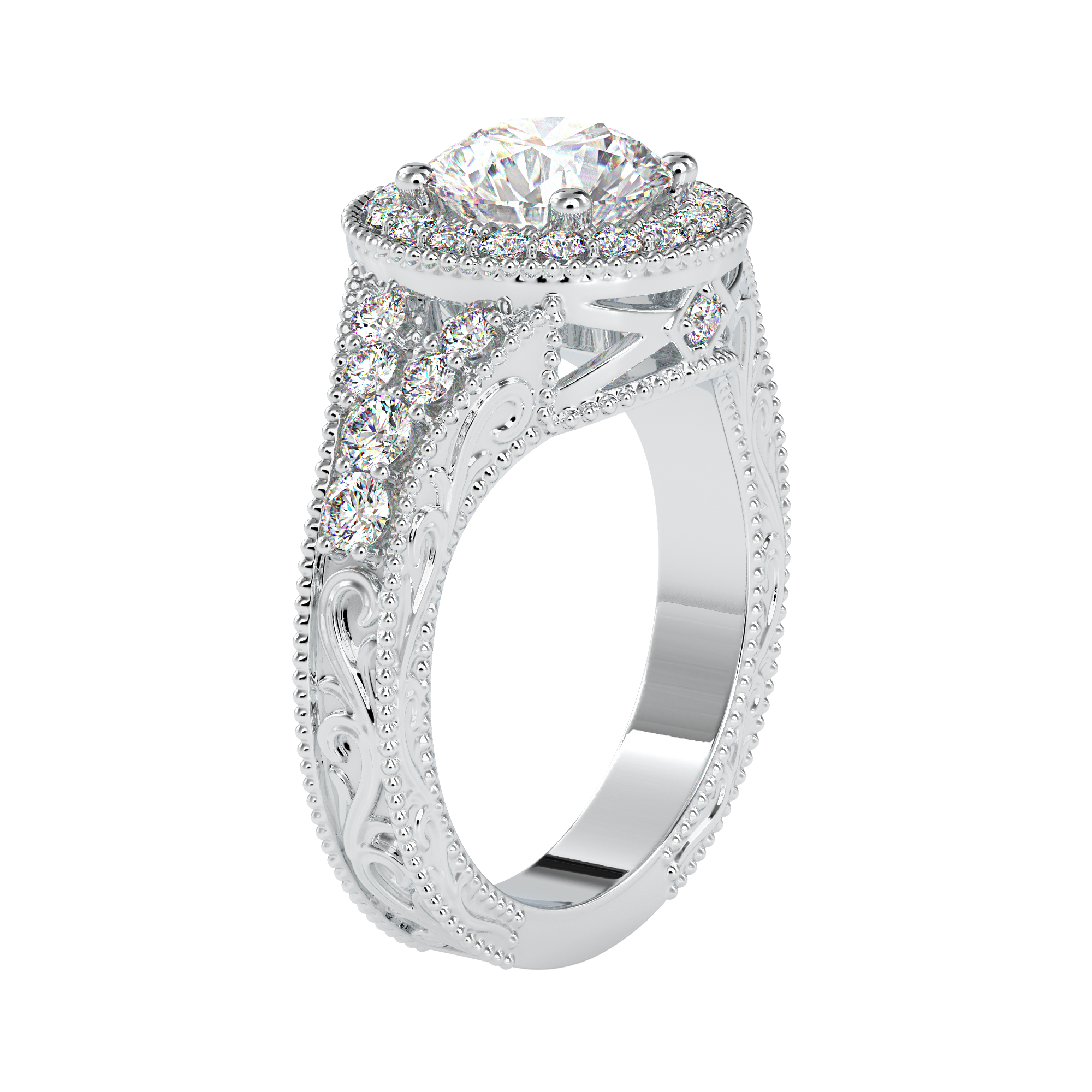 Graceful Calligraphy Solitaire Ring | Eva-Gems