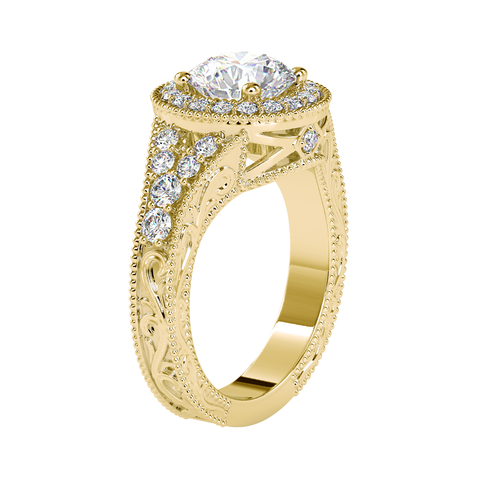 Graceful Calligraphy Solitaire Ring | Eva-Gems