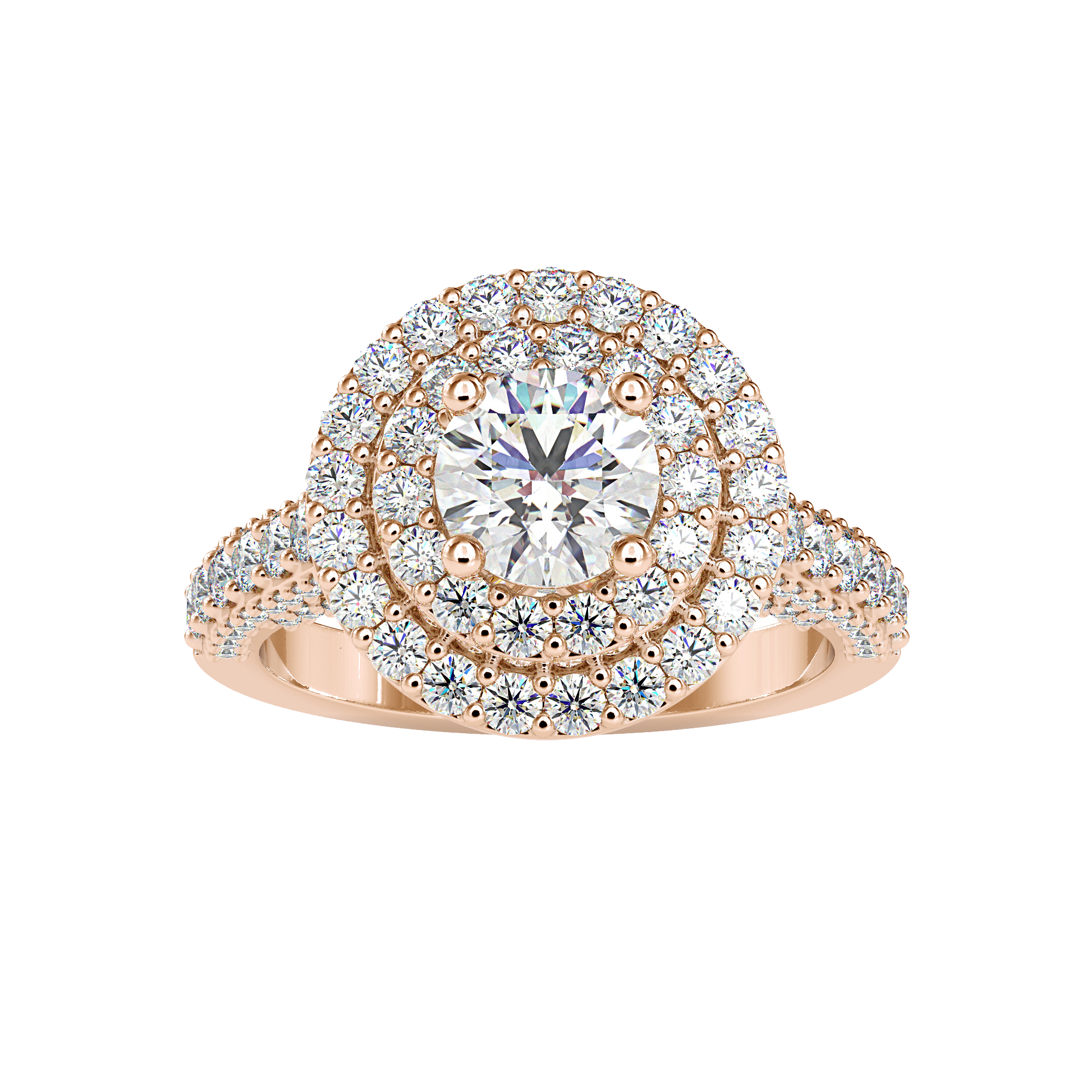 اشتري خاتم الماس ذو الهالة المزدوجة للنساء