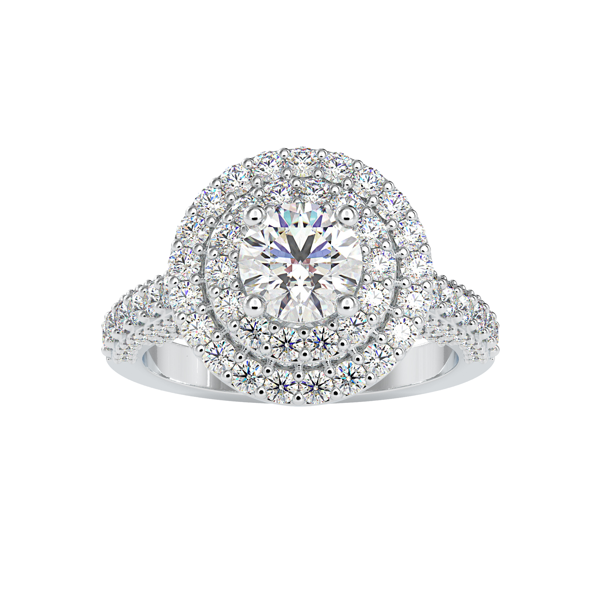 اشتري خاتم الماس ذو الهالة المزدوجة للنساء