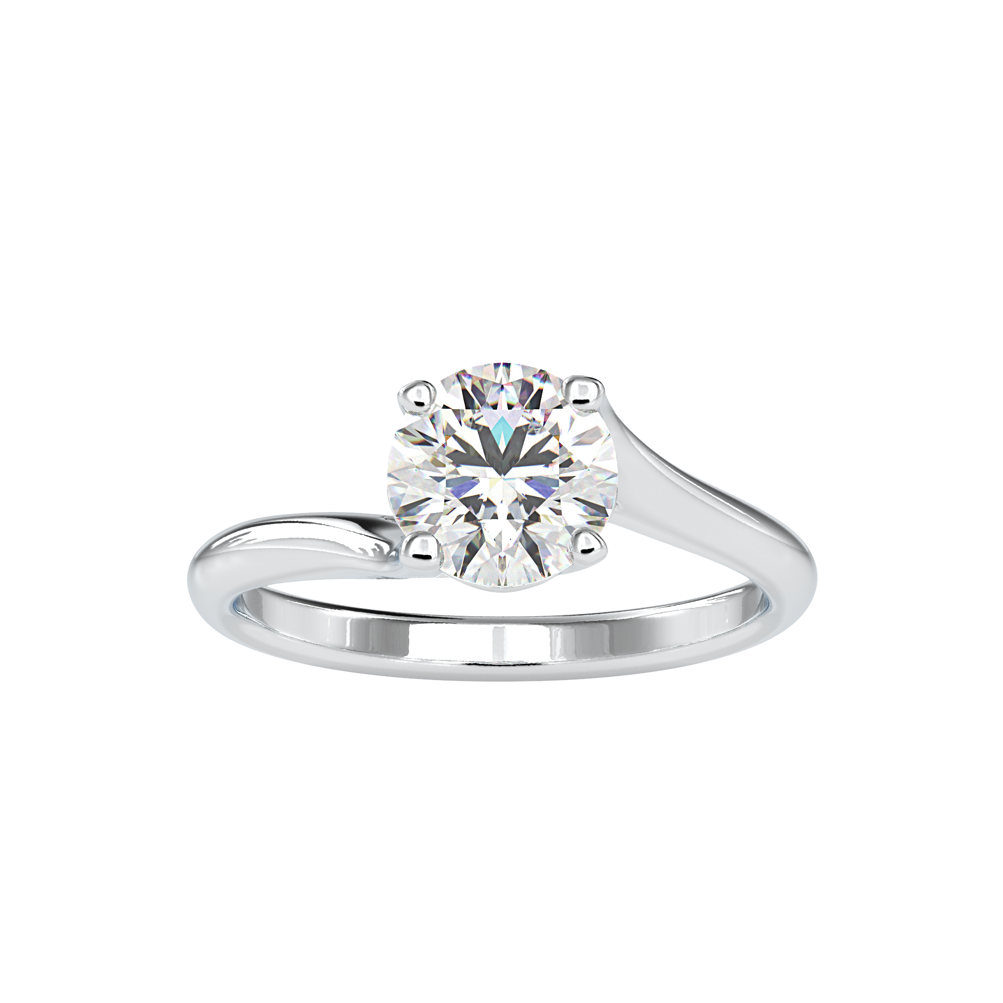 Buy Feminine 4 Prong Twisted Solitaire Ring For Women