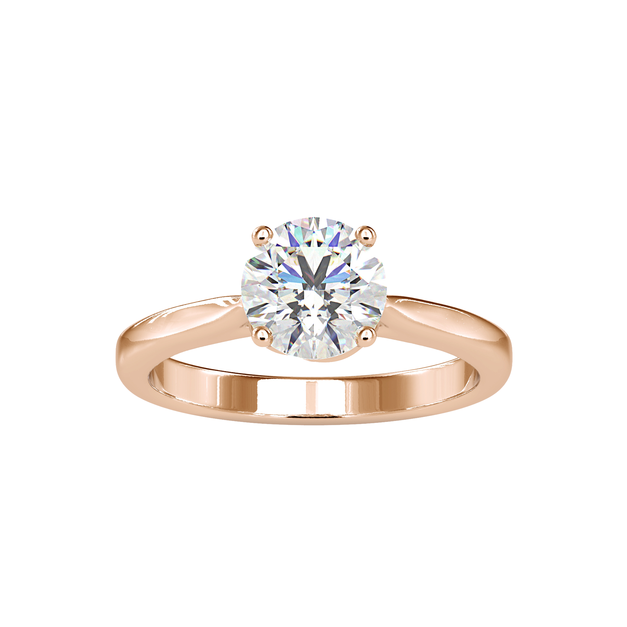 خاتم ألماس سوليتير ملتوي بأربعة رؤوس - مجوهرات فاخرة مصممة حسب الطلب من إيفا جيمس دبي 