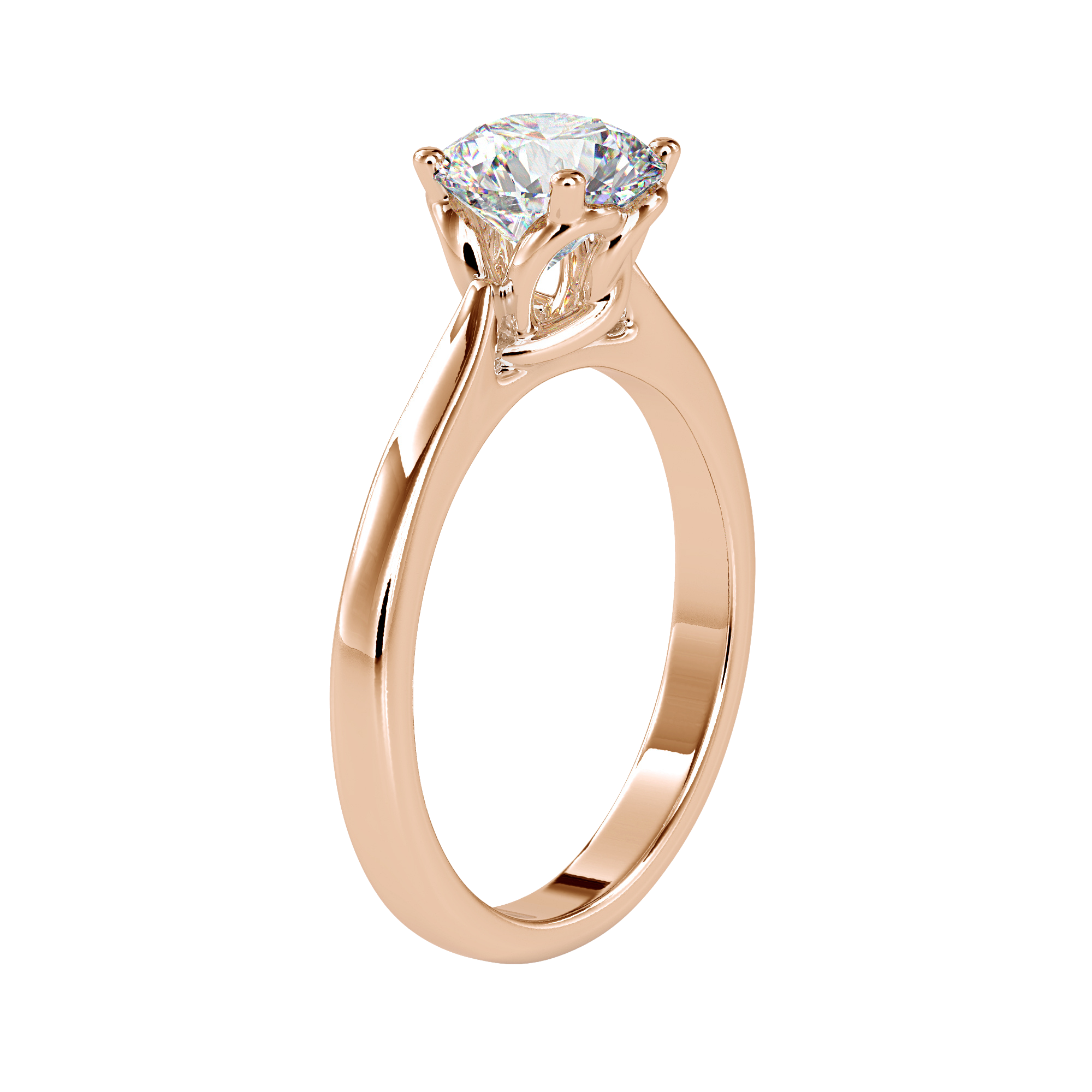 خاتم ألماس سوليتير ملتوي بأربعة رؤوس - مجوهرات فاخرة مصممة حسب الطلب من إيفا جيمس دبي 