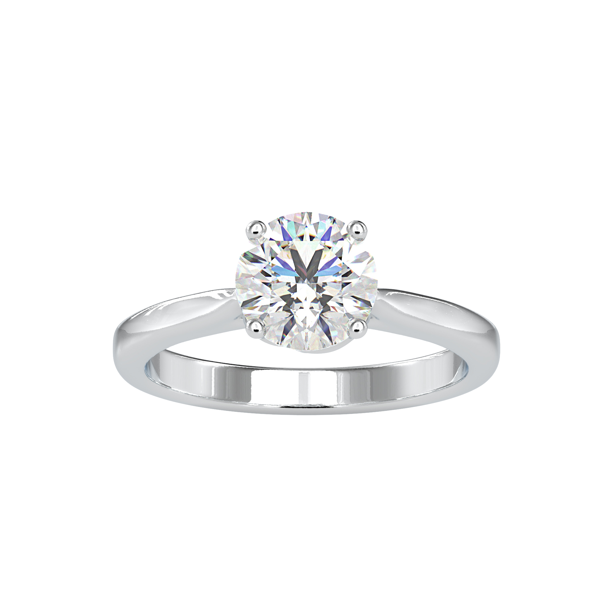 خاتم ألماس سوليتير ملتوي بأربعة رؤوس - مجوهرات فاخرة مصممة حسب الطلب من إيفا جيمس دبي 