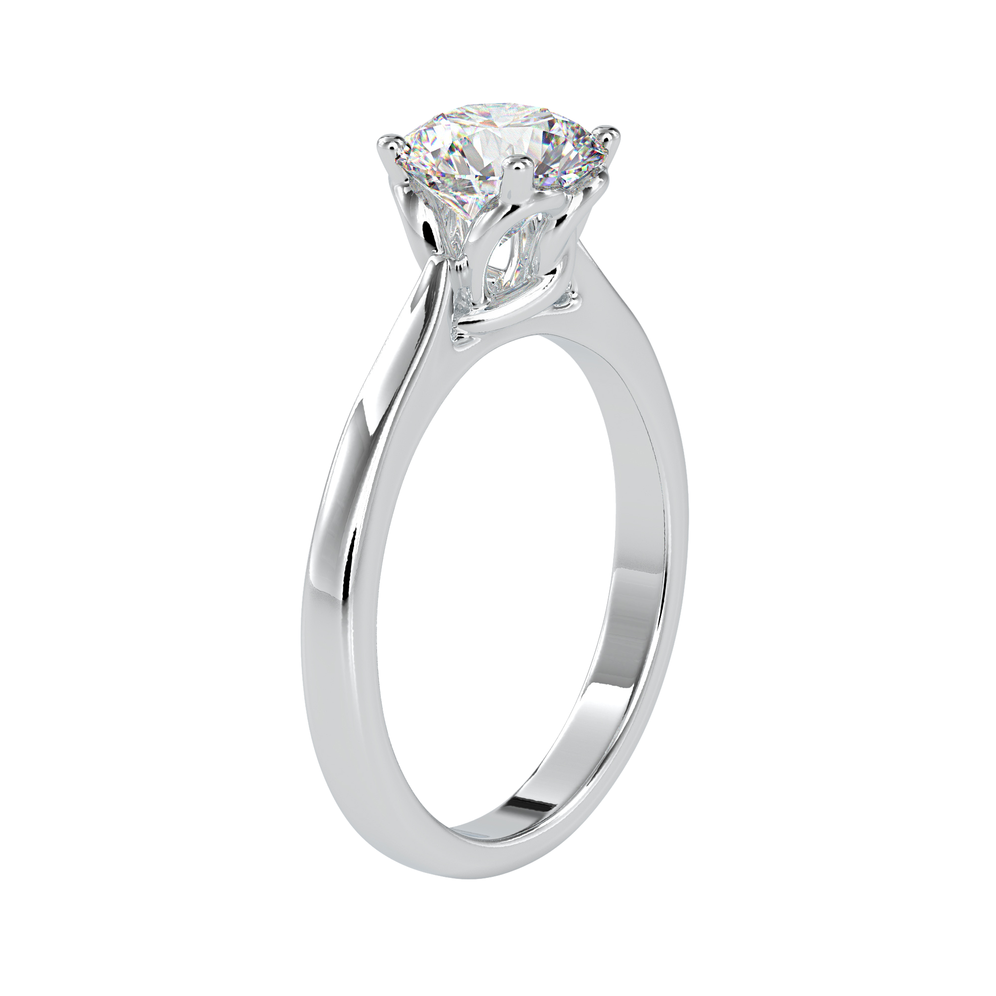 خاتم ألماس سوليتير ملتوي بأربعة رؤوس - مجوهرات فاخرة مصممة حسب الطلب من إيفا جيمس دبي 