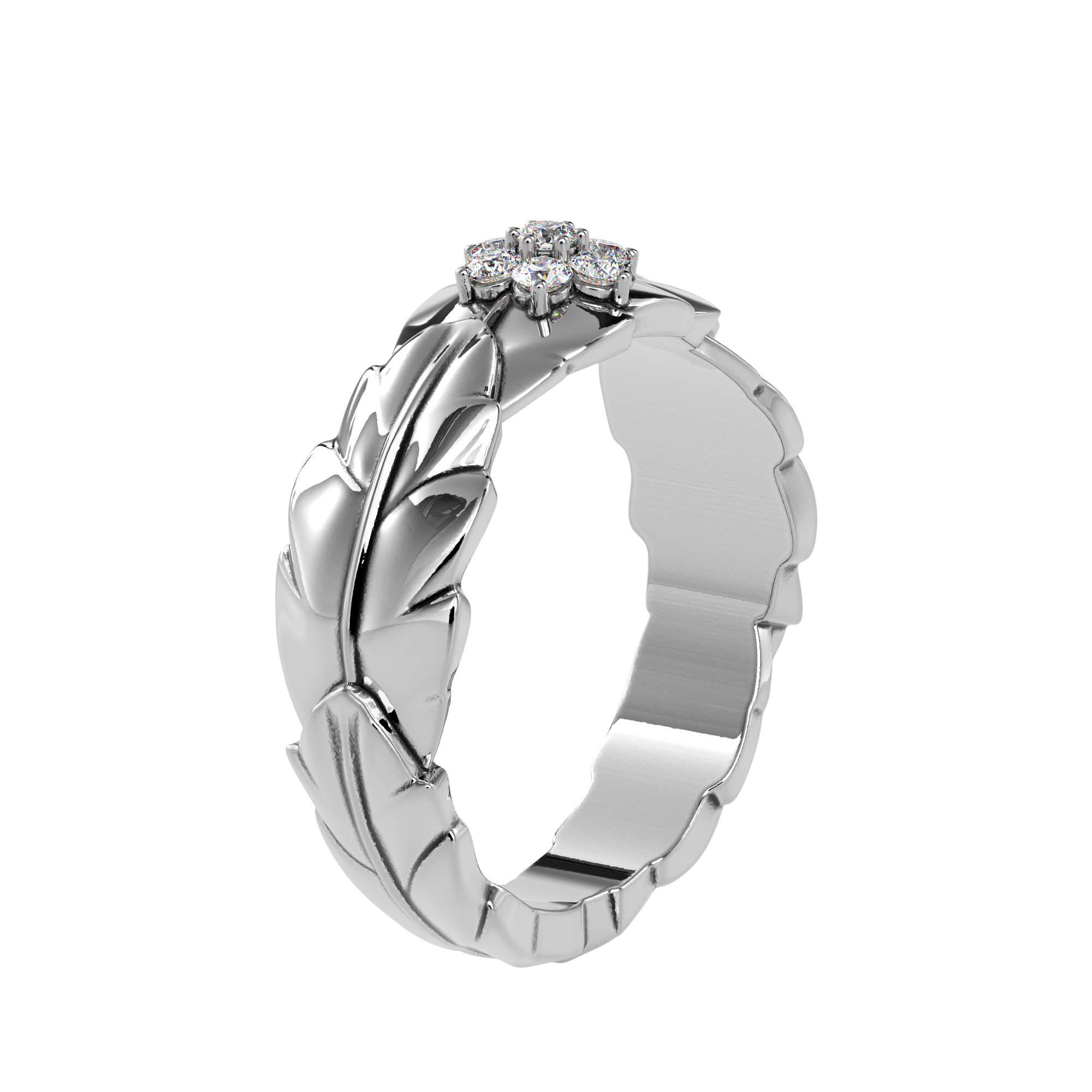 Купить обручальное кольцо с цветочной тиарой для женщин