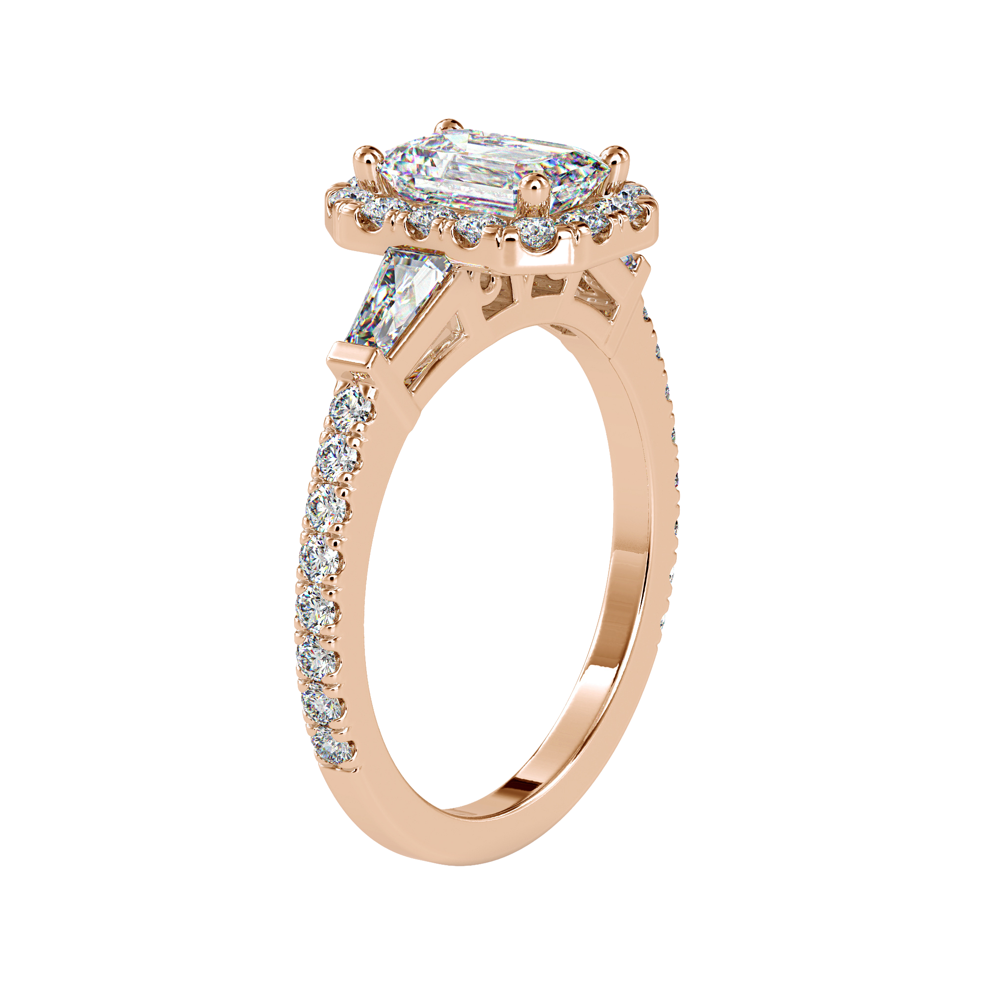 Buy Emerald Halo Diamond Ring For Women