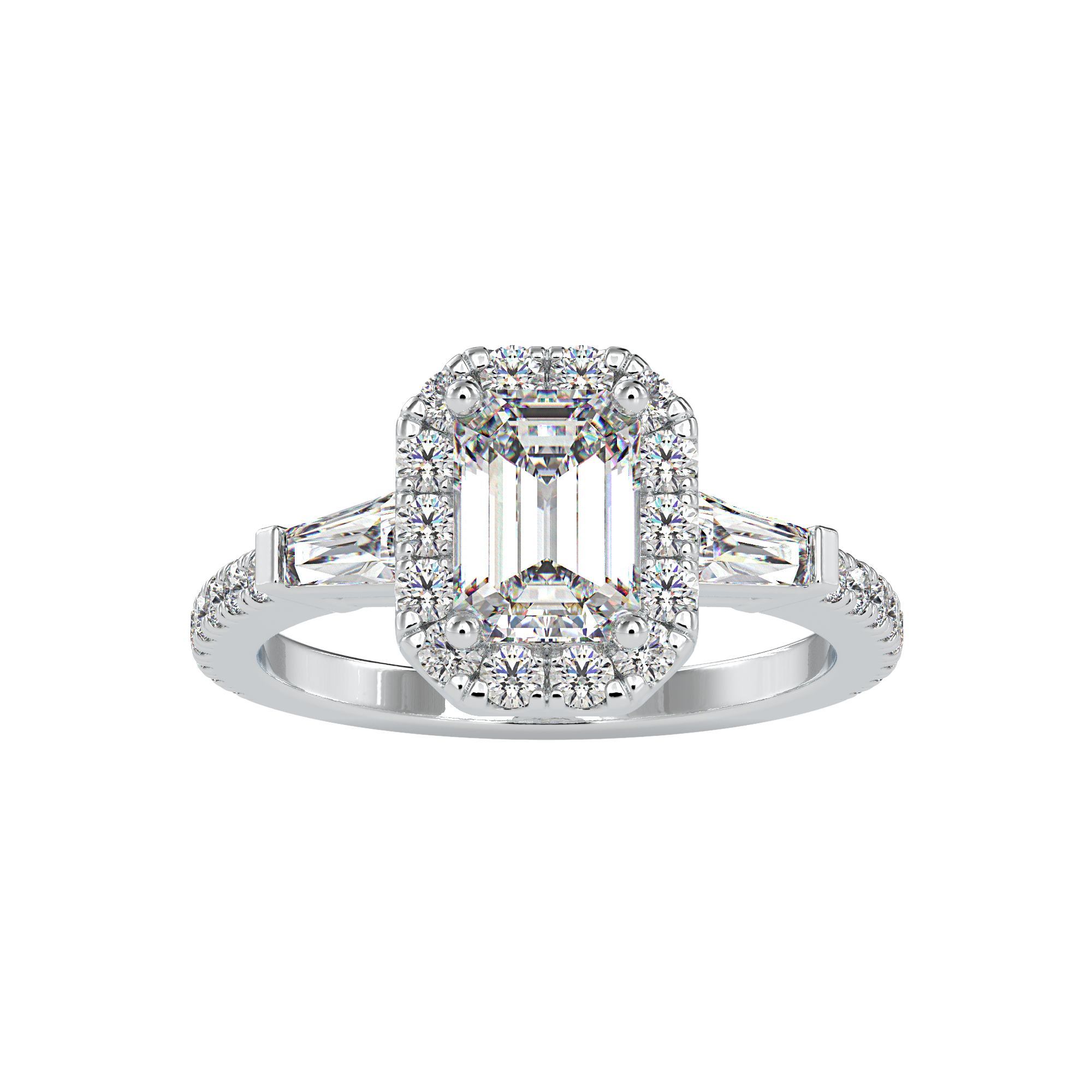 Buy Emerald Halo Diamond Ring For Women