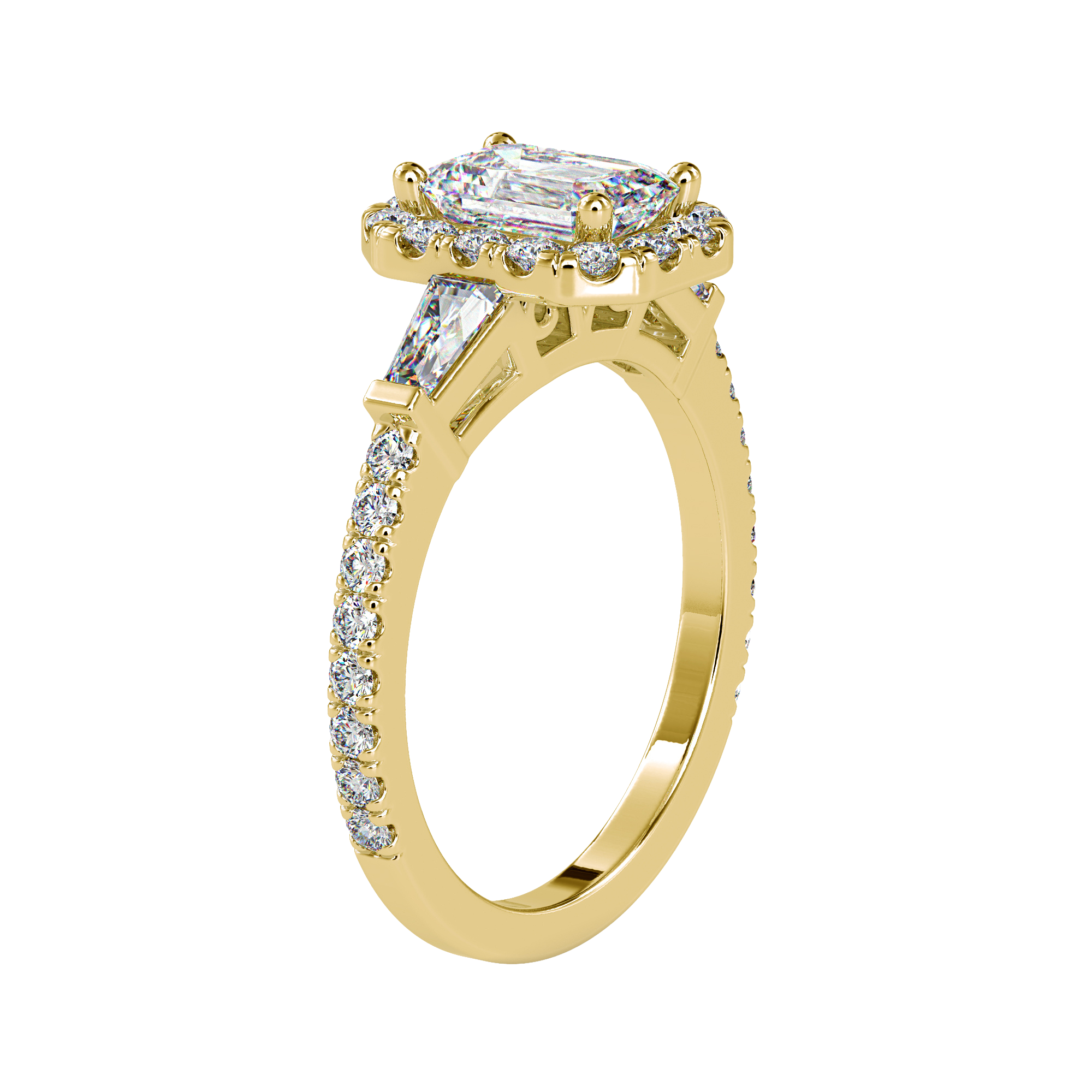 Buy Emerald Halo Diamond Ring For Women