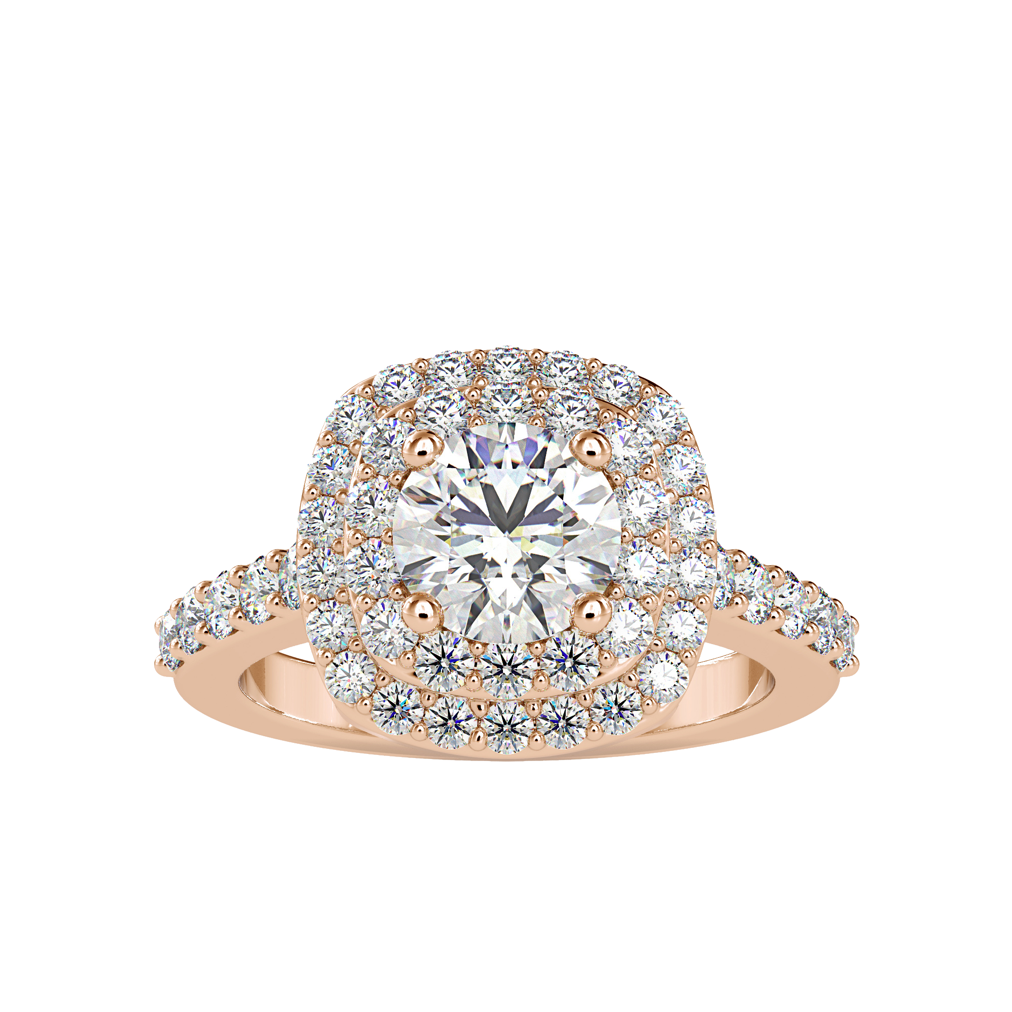 Brilliant Double Halo Ring in Dubai | Luxury Designs by EVA GEMS